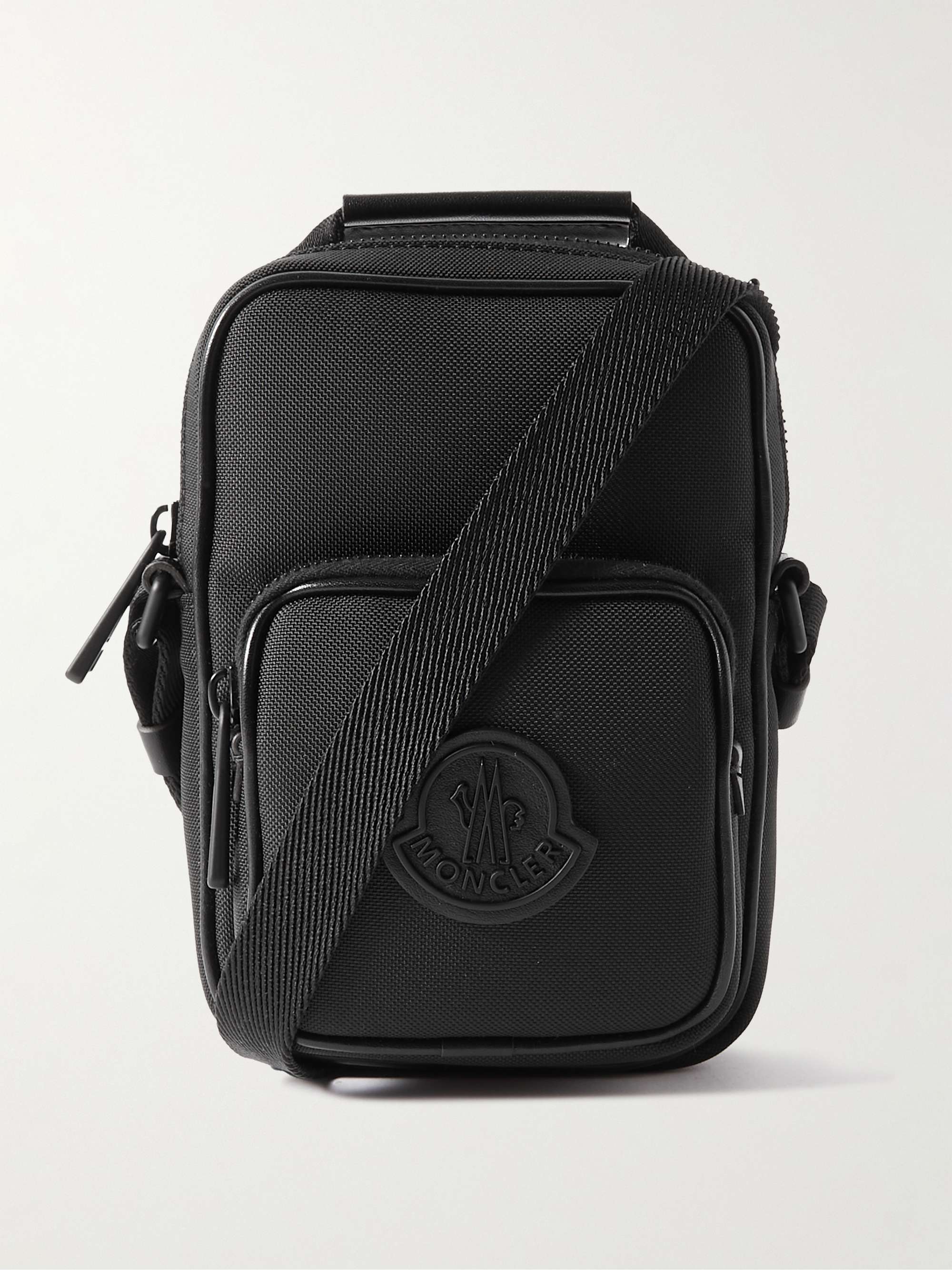 MONCLER Logo-Appliquéd Leather-Trimmed Canvas Pouch
