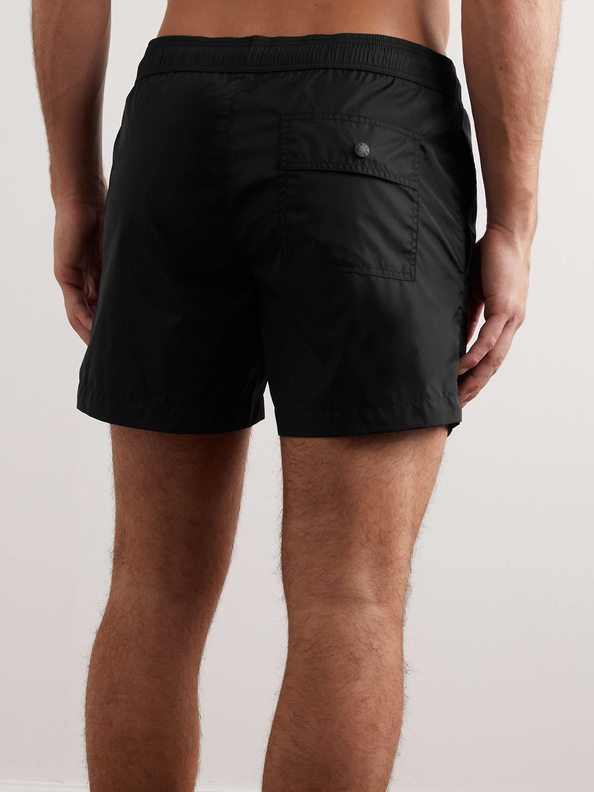 MONCLER Slim-Fit Mid-Length Logo-Appliquéd Swim Shorts