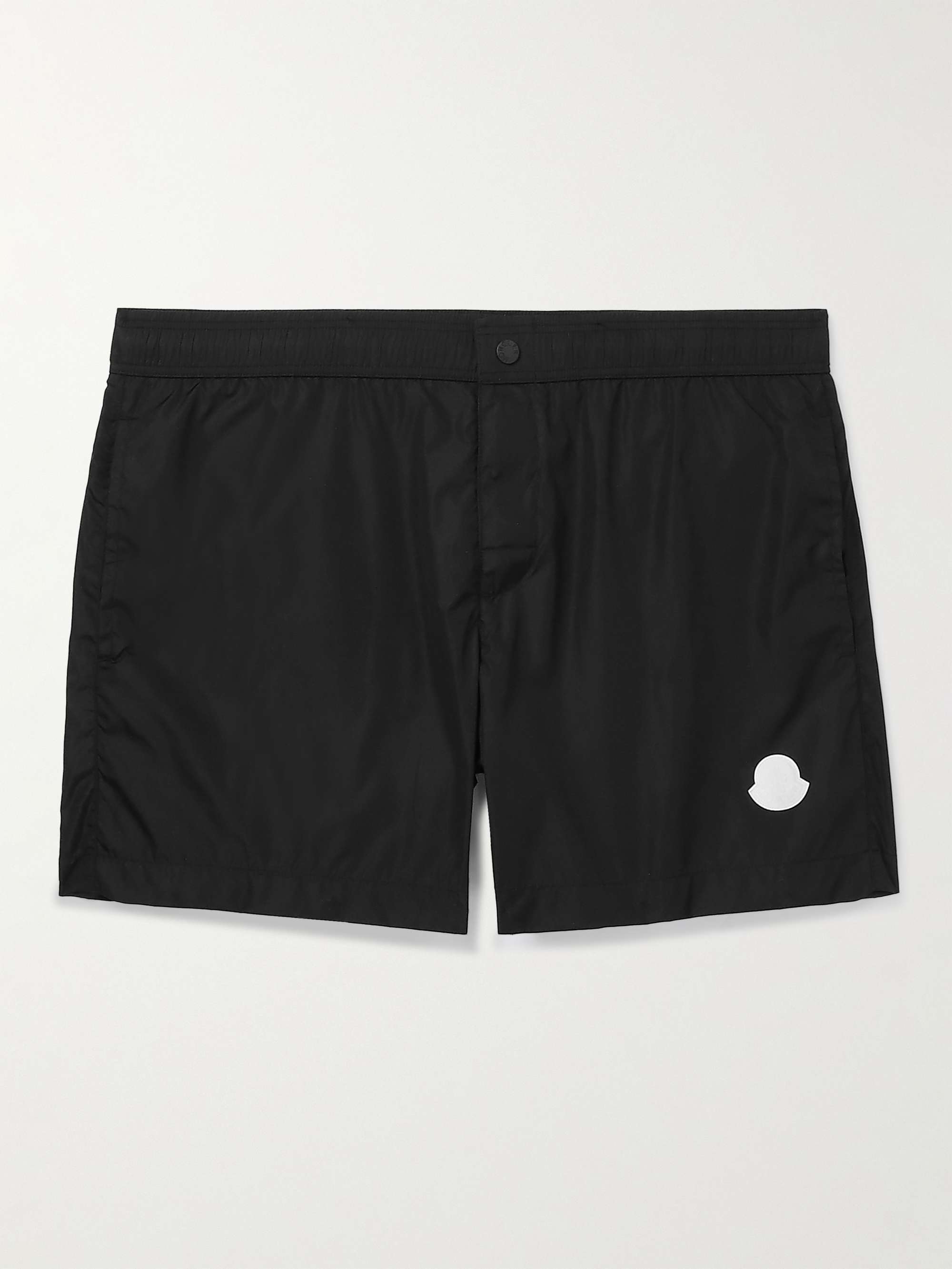 MONCLER Slim-Fit Mid-Length Logo-Appliquéd Swim Shorts