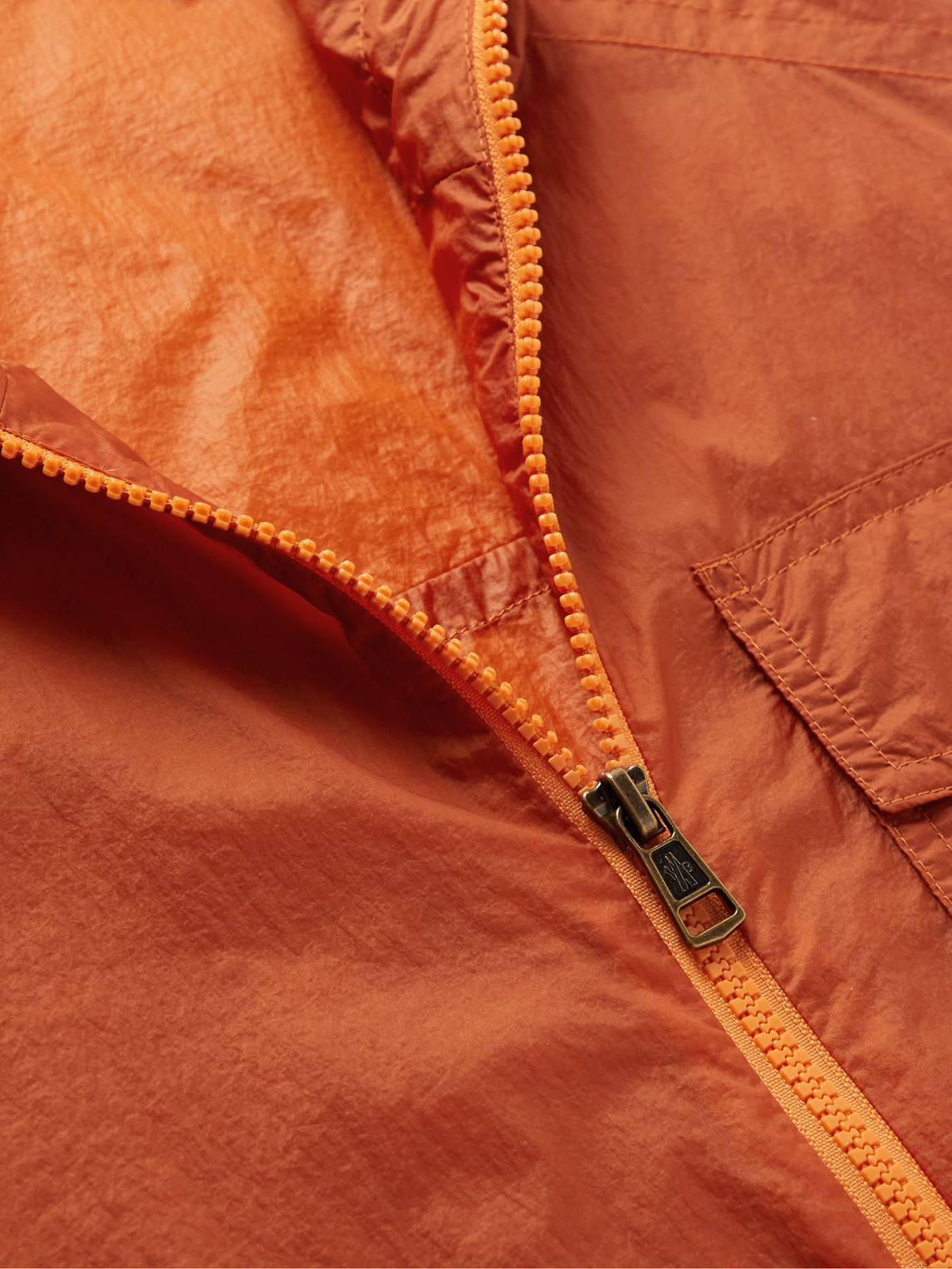 Shop Moncler Samakar Logo-appliquéd Shell Hooded Jacket In Orange