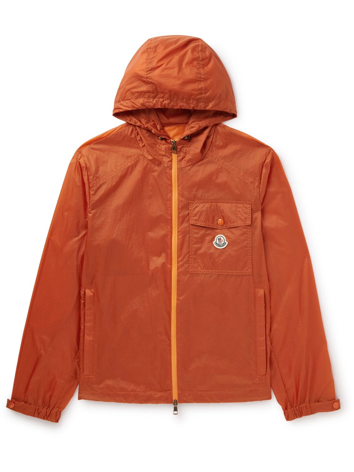 Shop Moncler Samakar Logo-appliquéd Shell Hooded Jacket In Orange