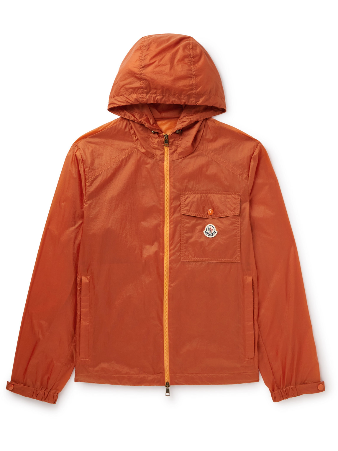 Moncler Samakar Zip Front Hooded Jacket In Orange