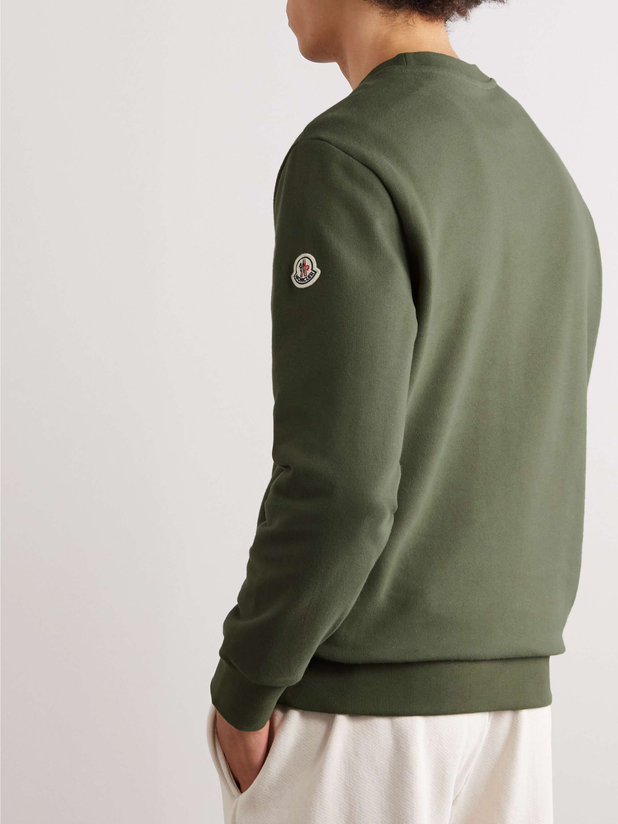 MONCLER Logo-Appliquéd Printed Cotton-Jersey Sweatshirt