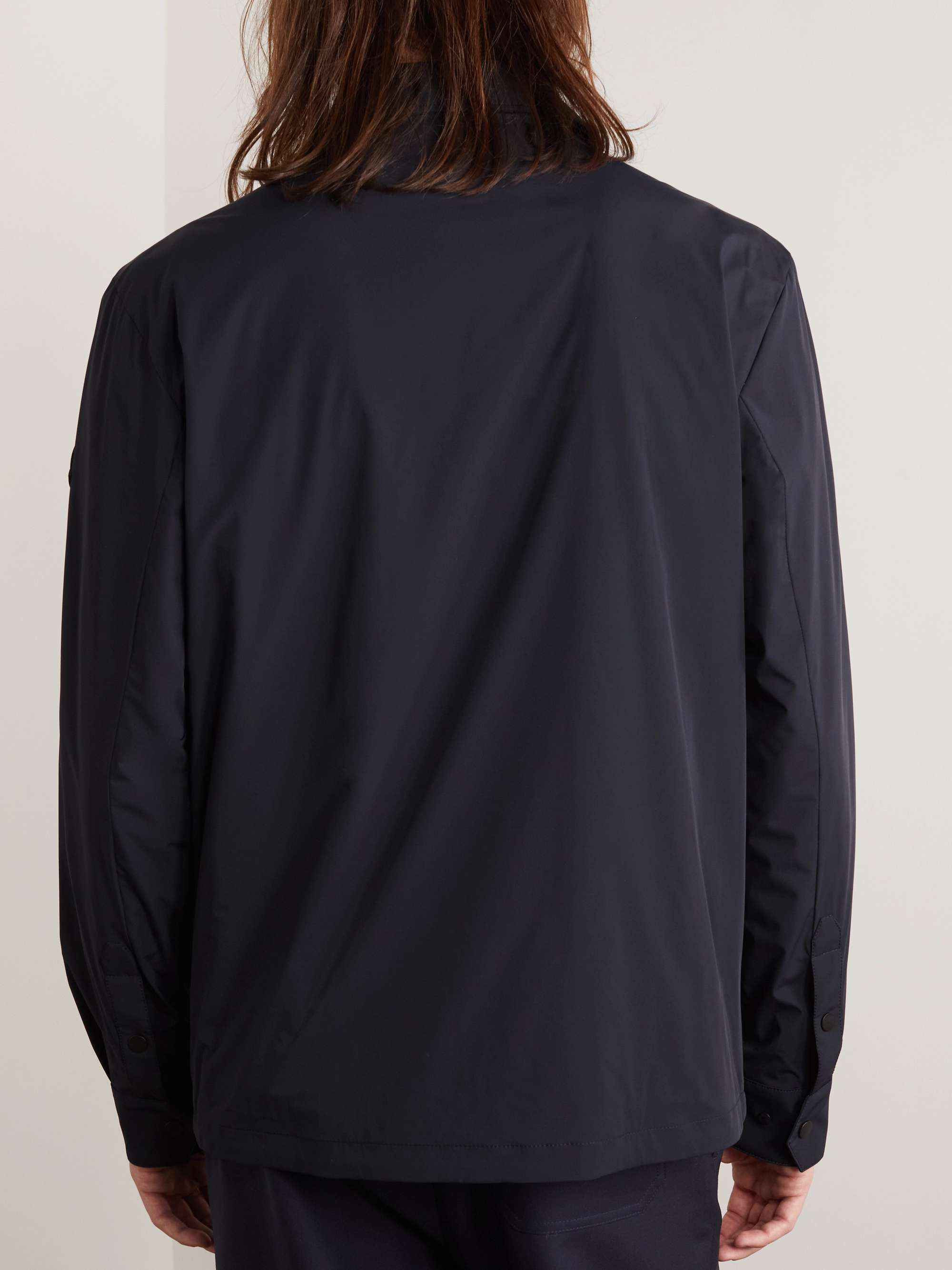 Midnight blue Laita Logo-Appliquéd Stretch-Shell Shirt