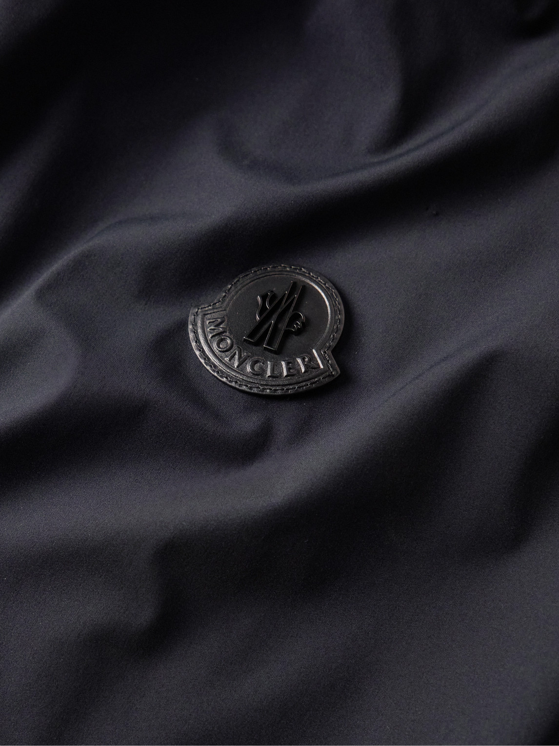Moncler Laita Logo-appliquéd Stretch-shell Shirt Jacket In Blue