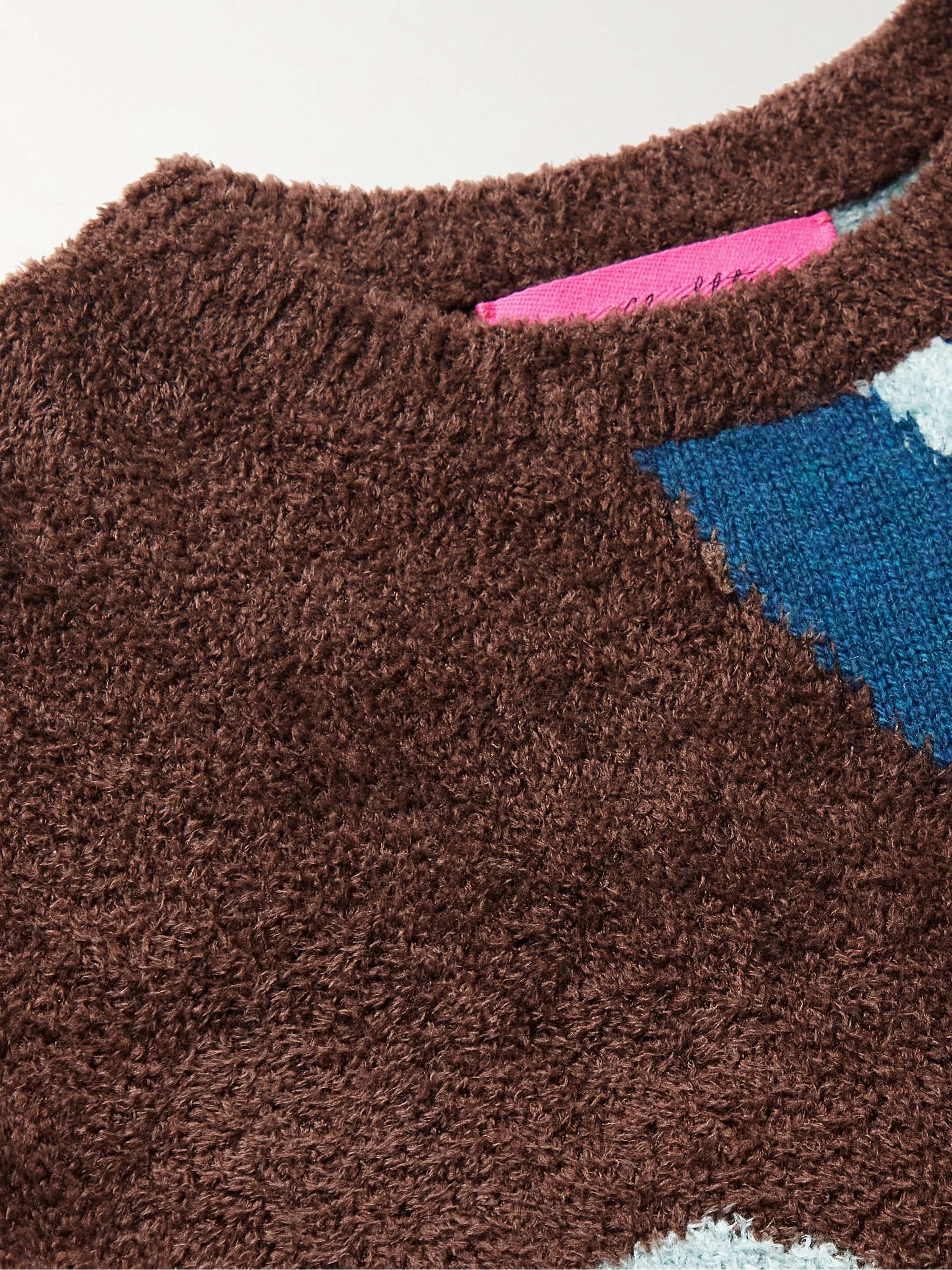 THE ELDER STATESMAN + Ollio Intarsia-Knit Bouclé Sweater
