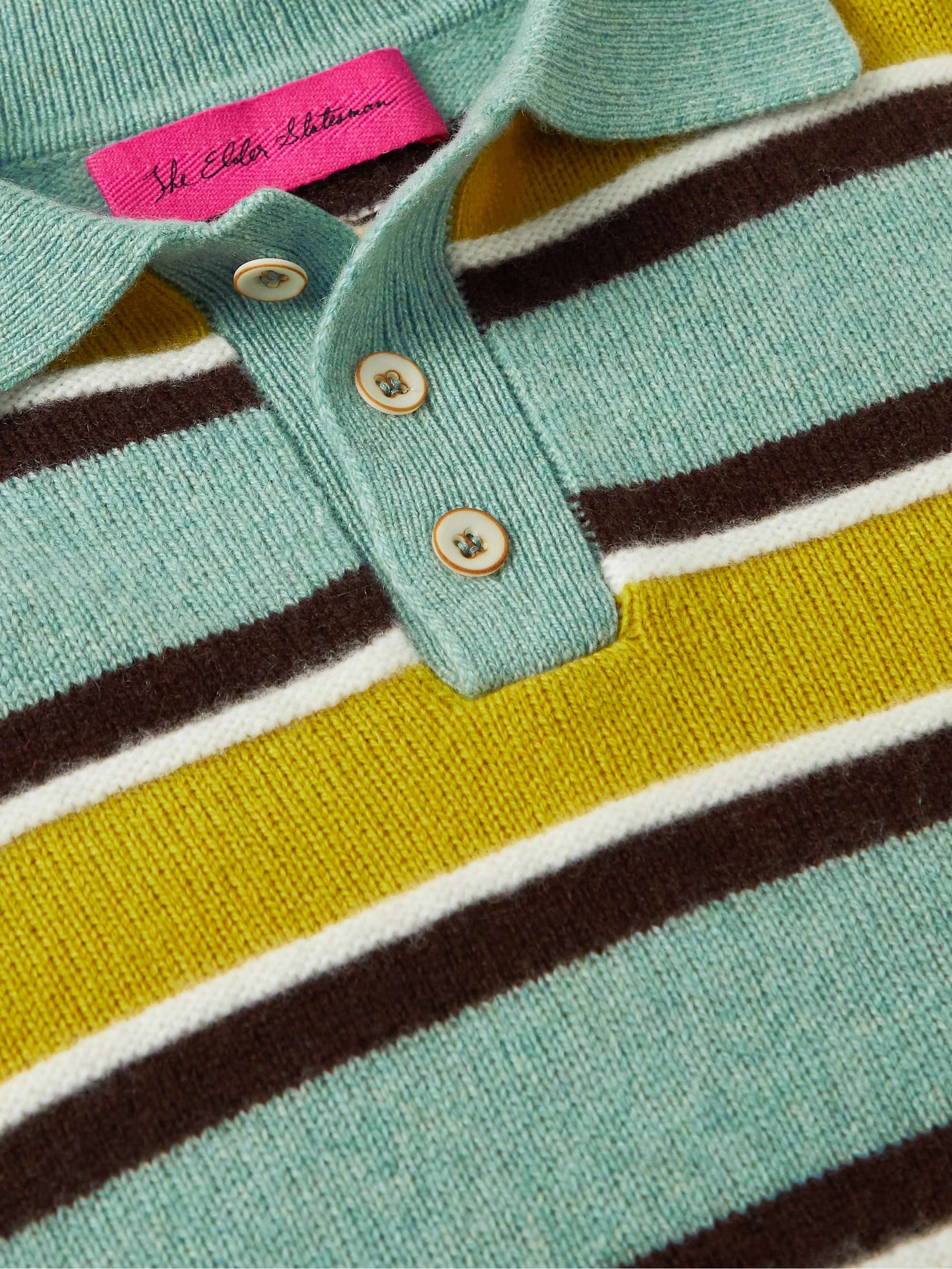 THE ELDER STATESMAN Striped Cashmere Shirt