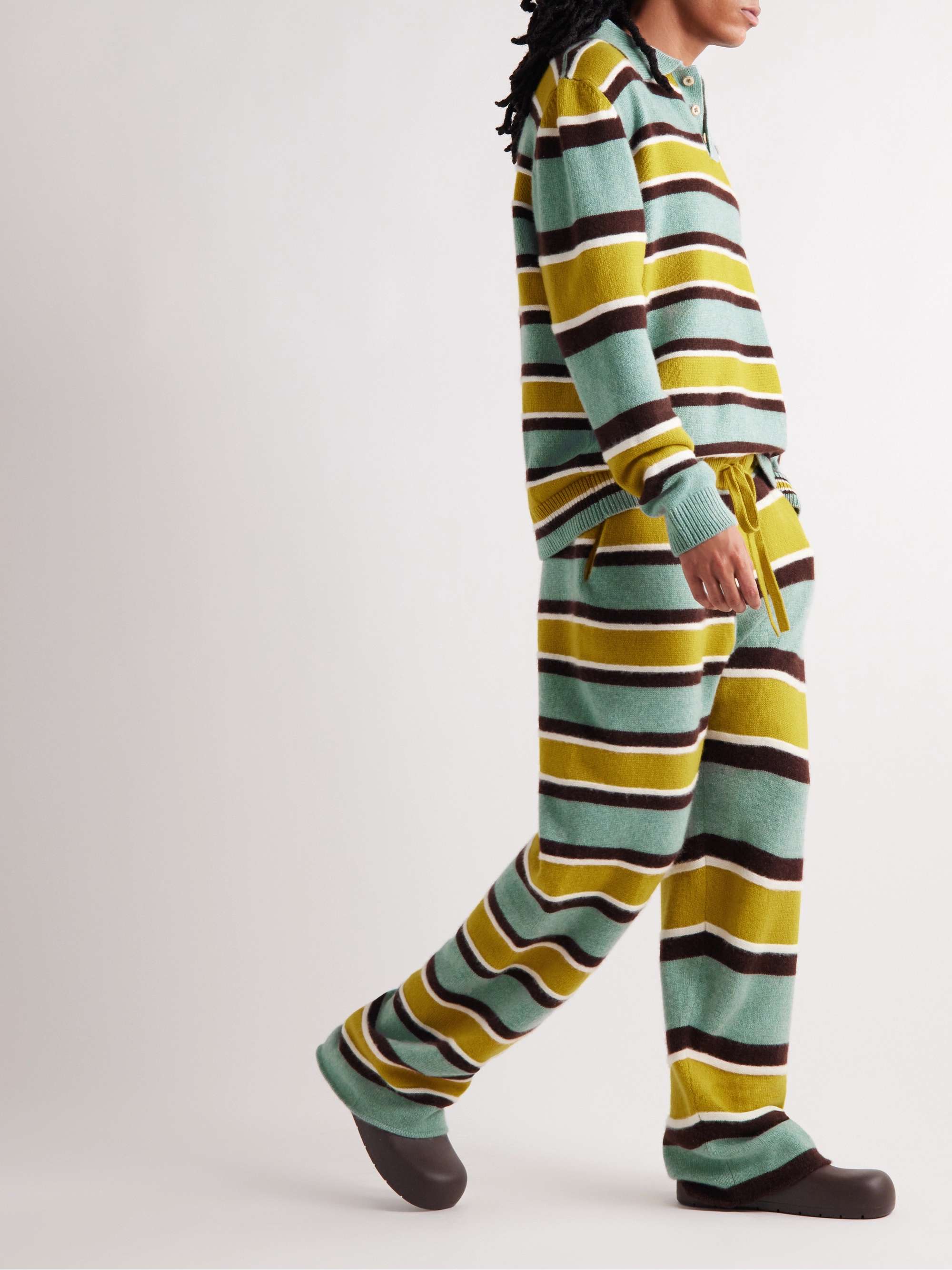 THE ELDER STATESMAN Striped Cashmere Shirt
