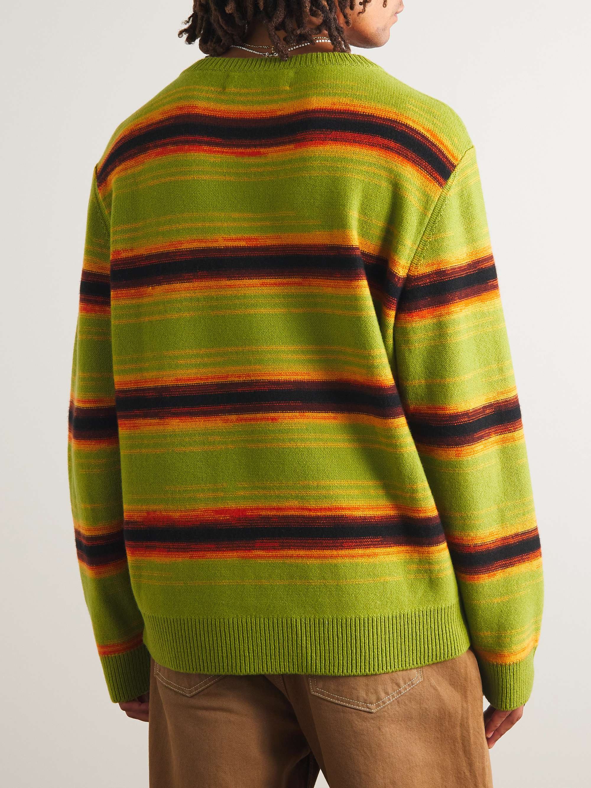 THE ELDER STATESMAN + Inner City Arts Striped Merino Wool and Cashmere-Blend Sweater
