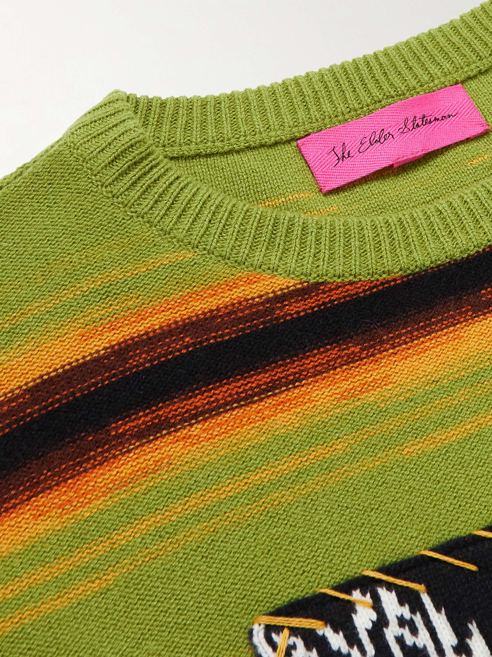 THE ELDER STATESMAN + Inner City Arts Striped Merino Wool and Cashmere-Blend Sweater