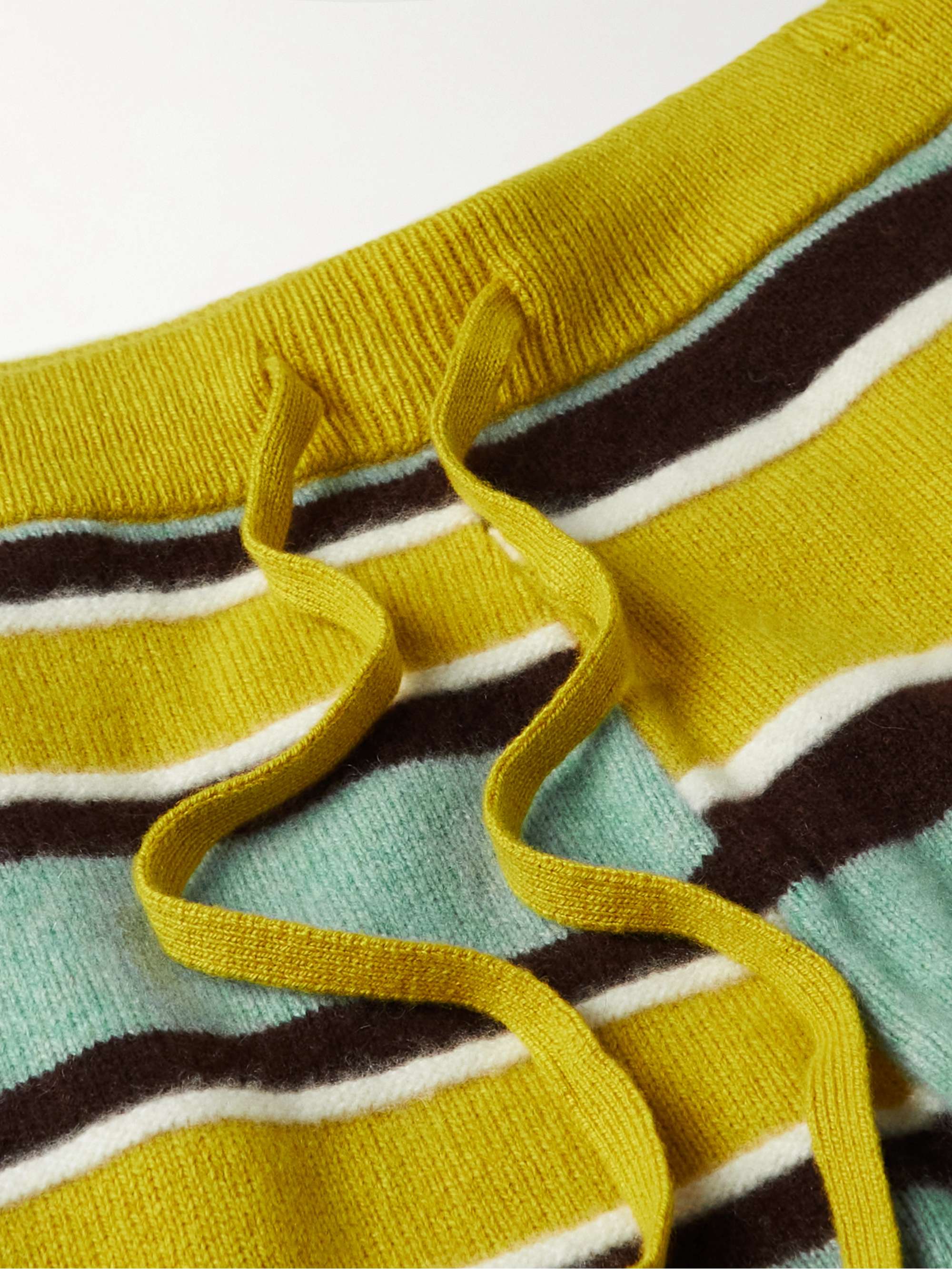 THE ELDER STATESMAN Straight-Leg Striped Cashmere Trousers