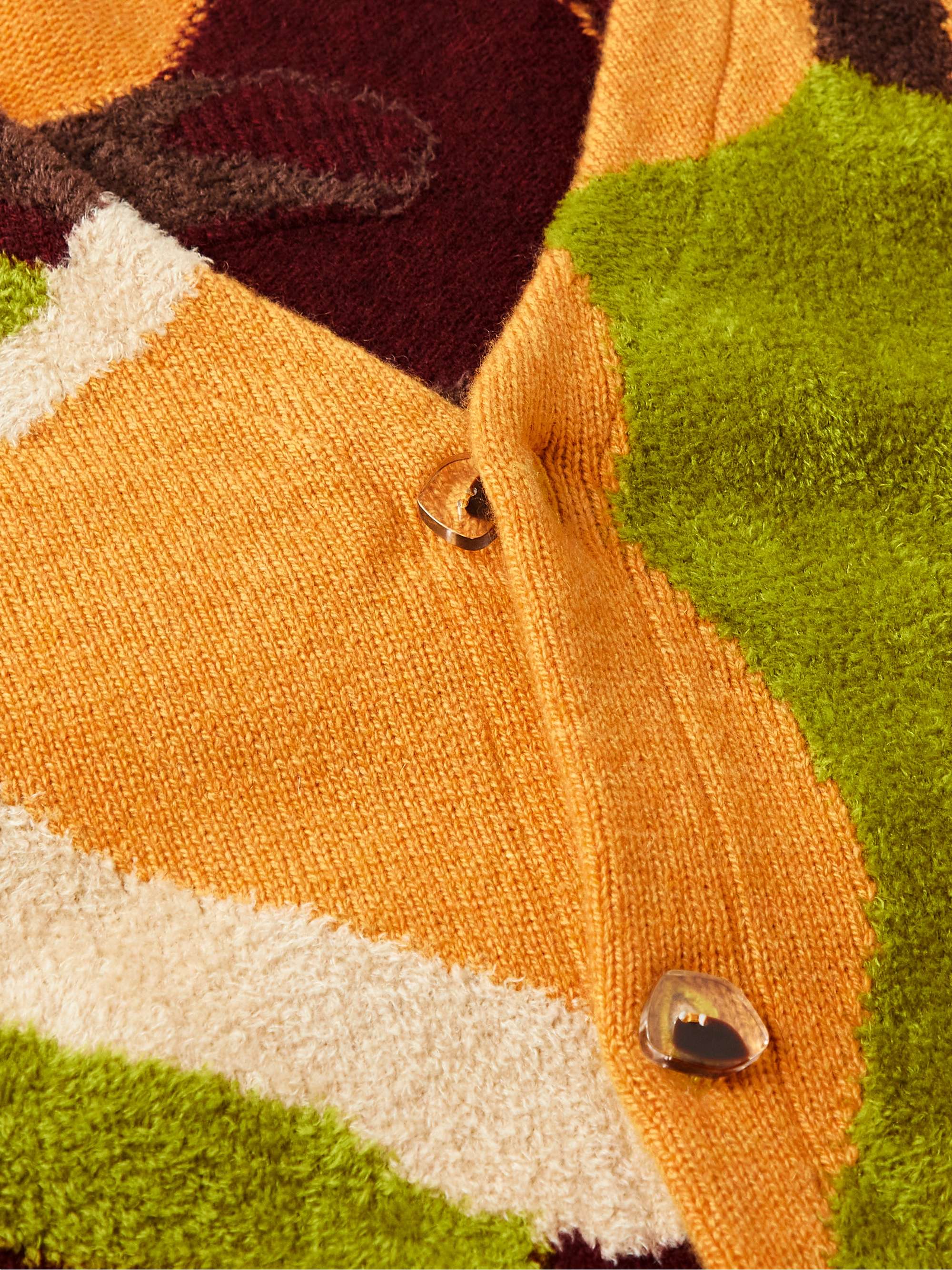 THE ELDER STATESMAN + Ollio Wonderland Intarsia Cashmere-Blend Chenille Cardigan
