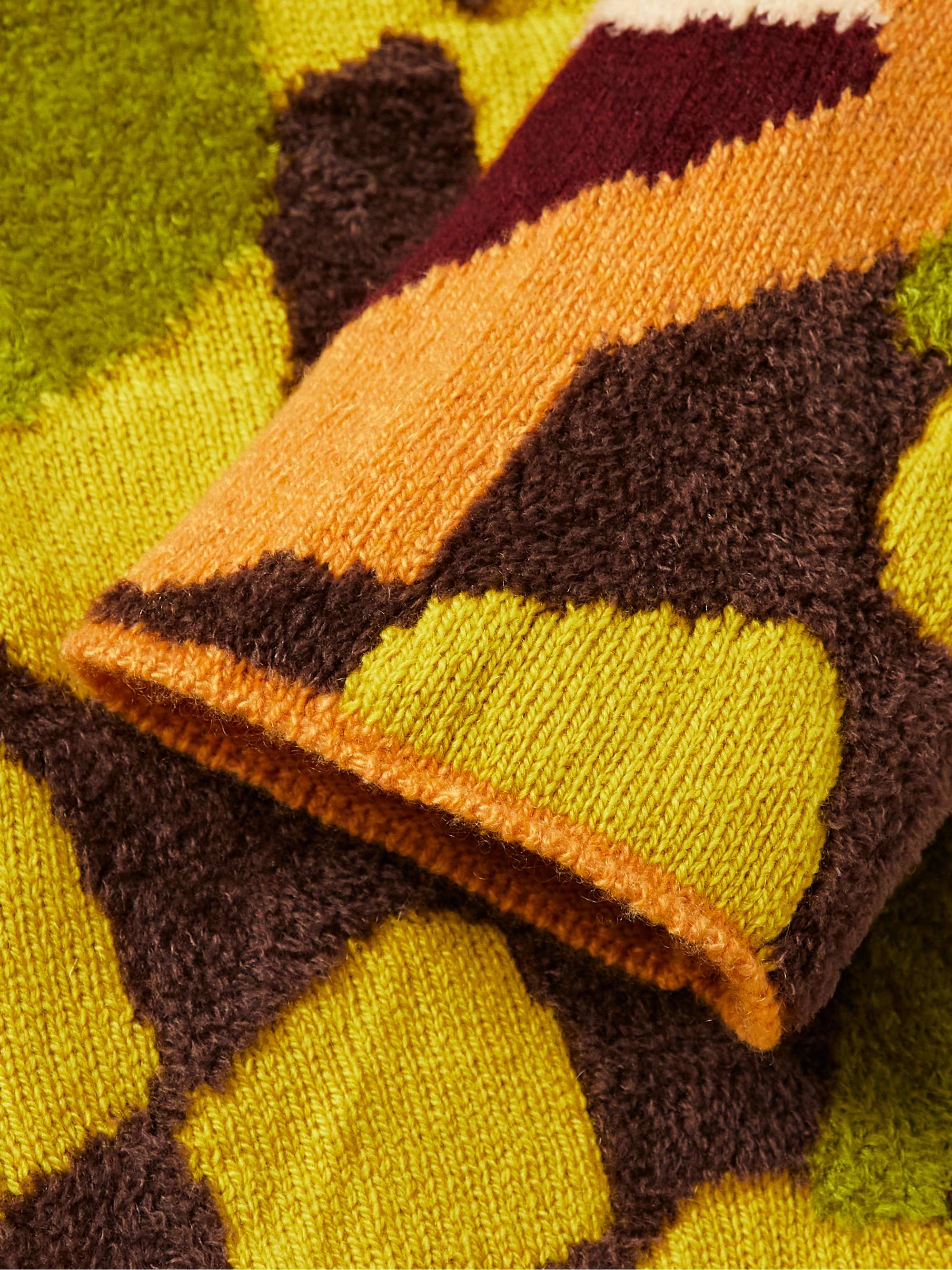 THE ELDER STATESMAN + Ollio Wonderland Intarsia Cashmere-Blend Chenille Cardigan