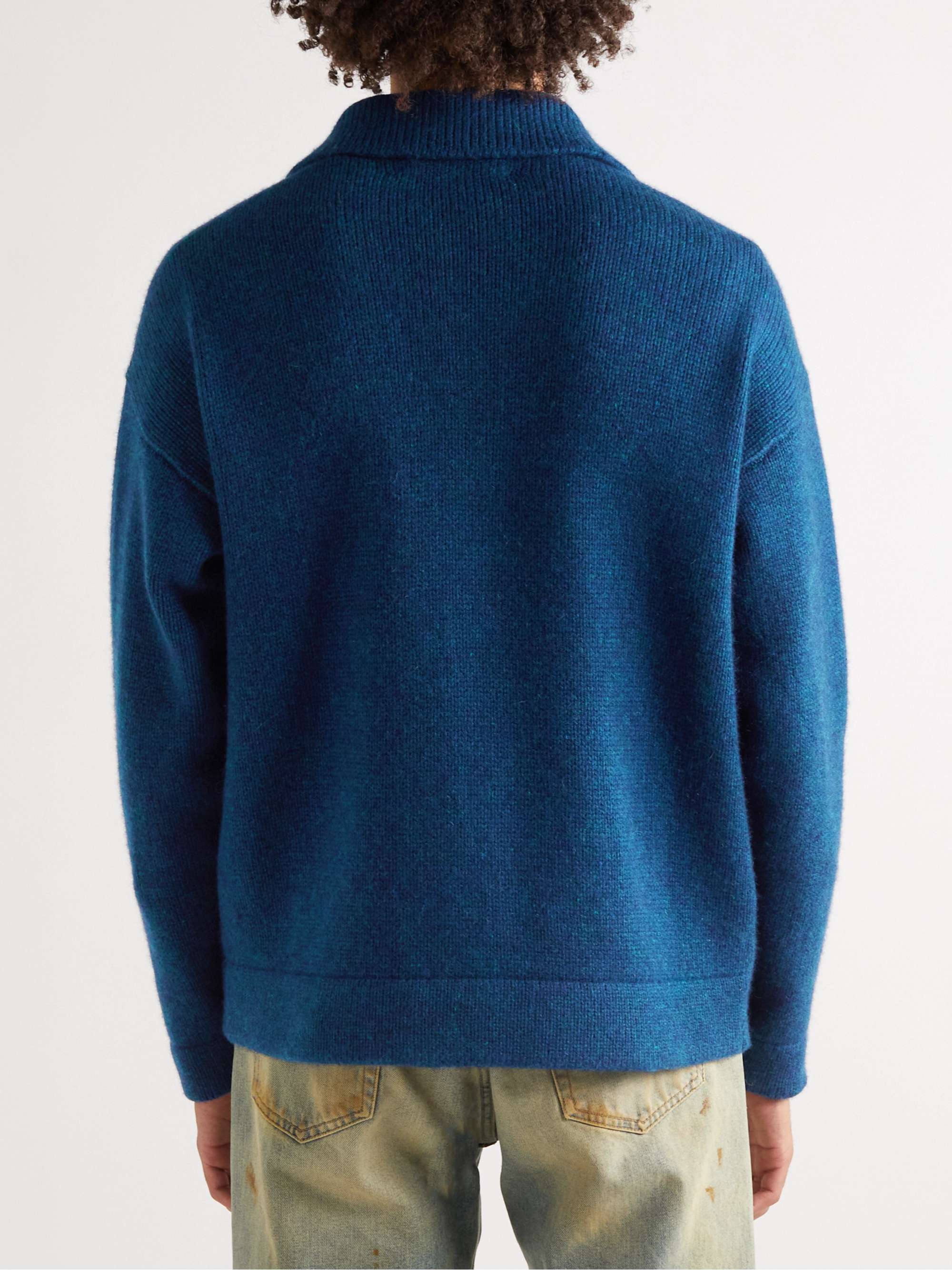 THE ELDER STATESMAN Cashmere Zip-Up Sweater