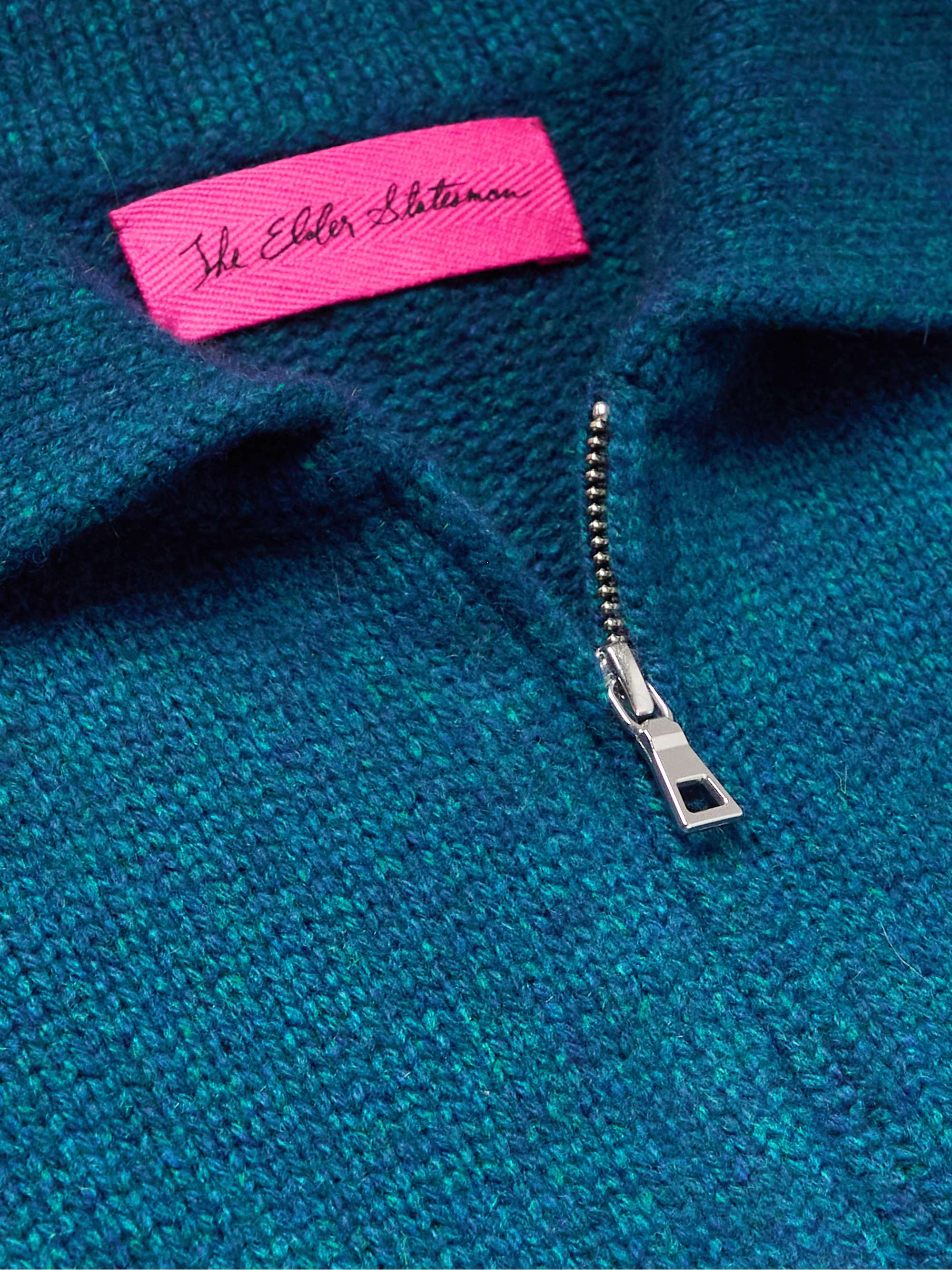 THE ELDER STATESMAN Cashmere Zip-Up Sweater