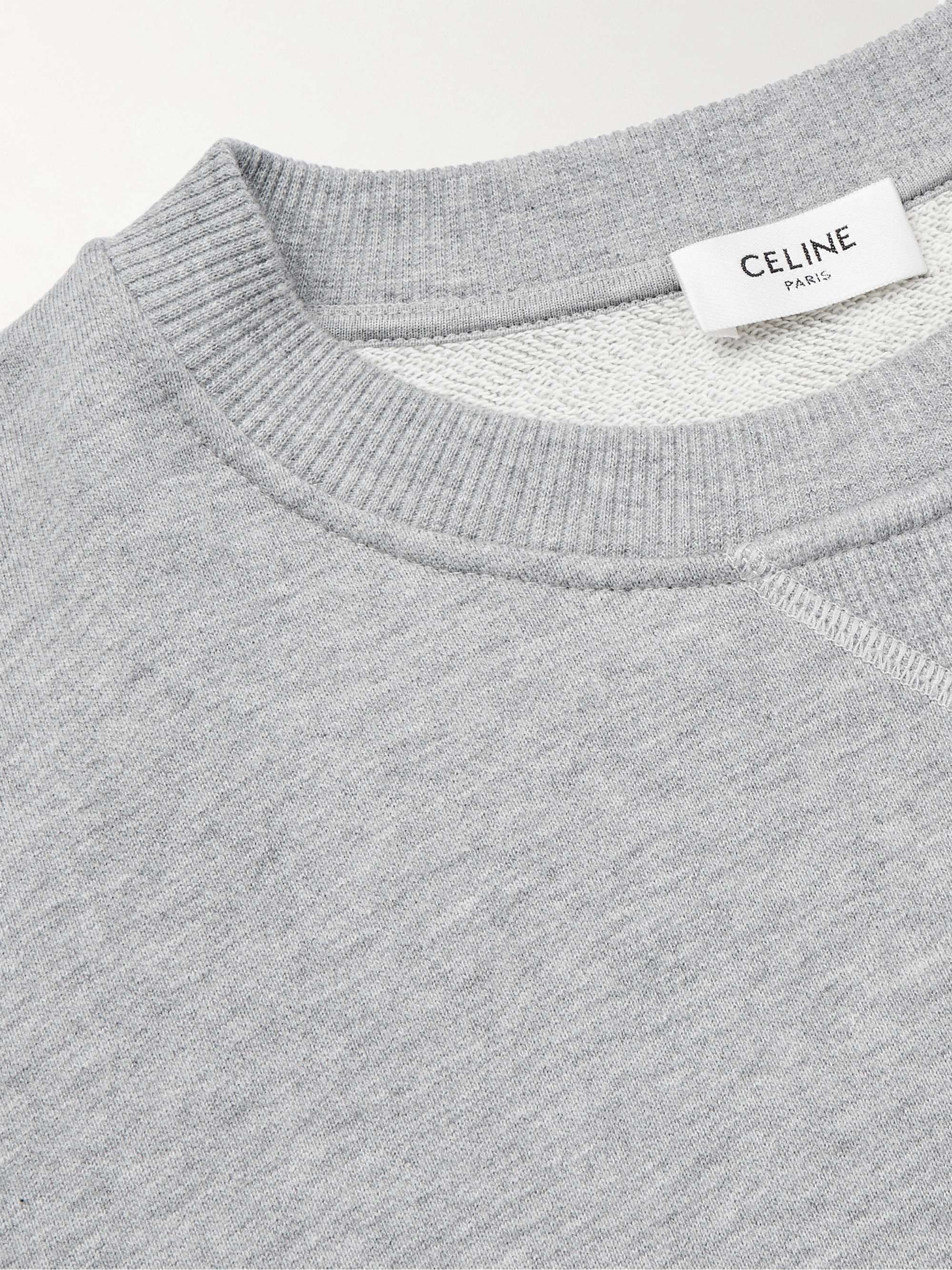 CELINE HOMME Logo-Print Stretch-Cotton Jersey Sweatshirt