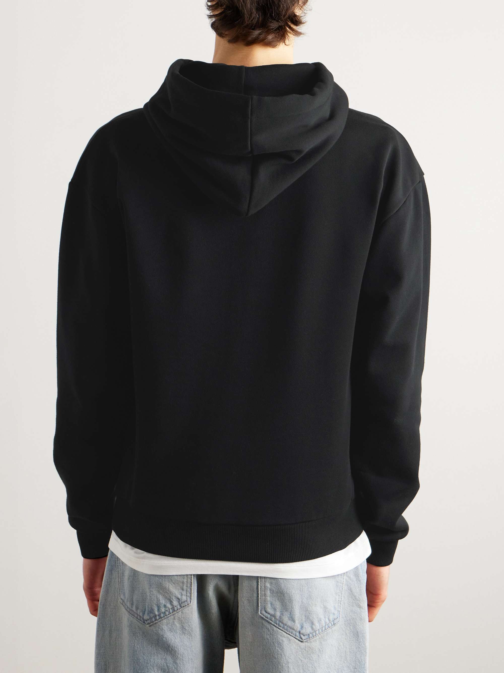 CELINE HOMME Logo-Print Stretch-Cotton Jersey Hoodie