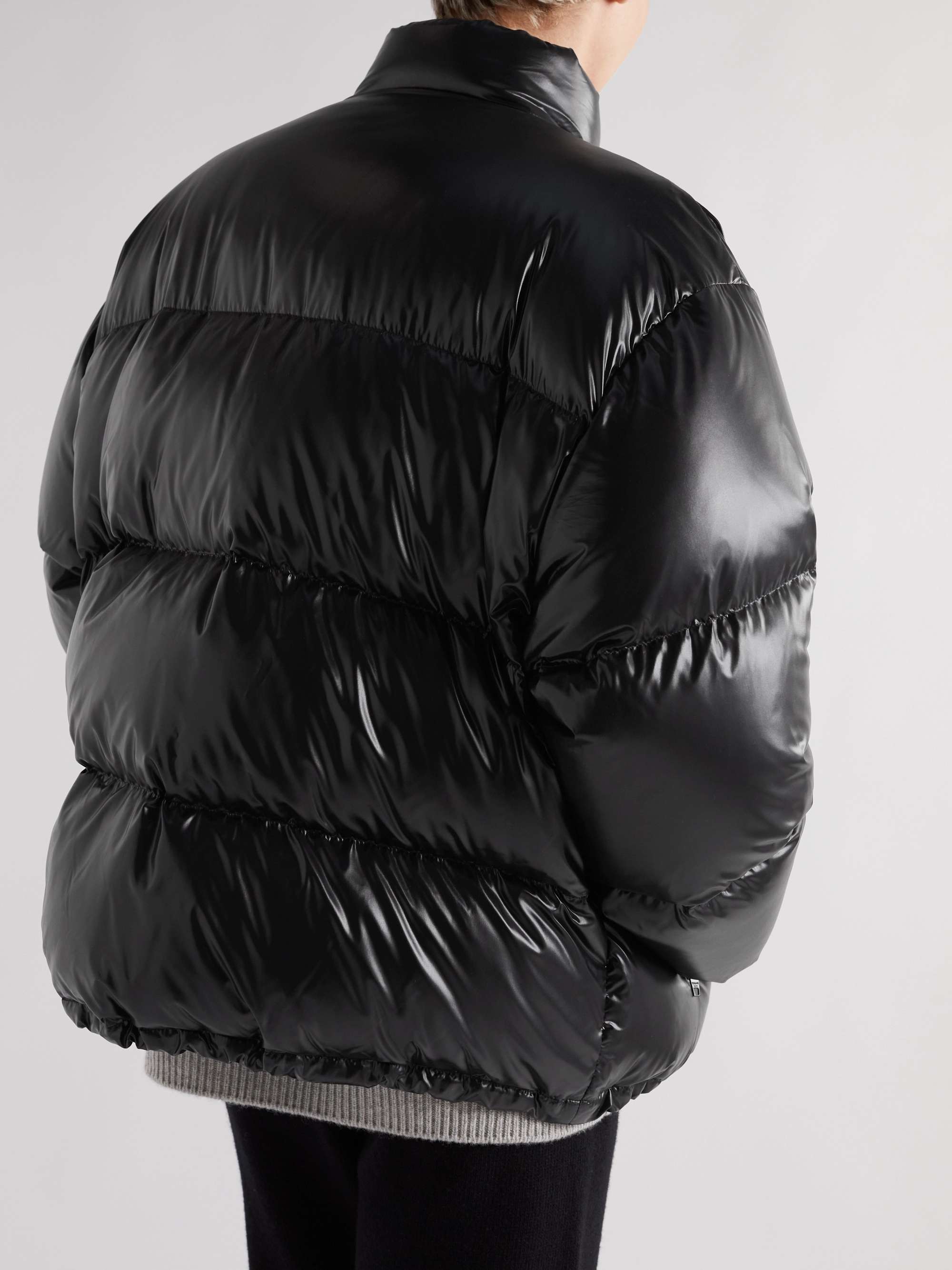 CELINE HOMME Logo-Print Quilted Glossed-Shell Down Jacket