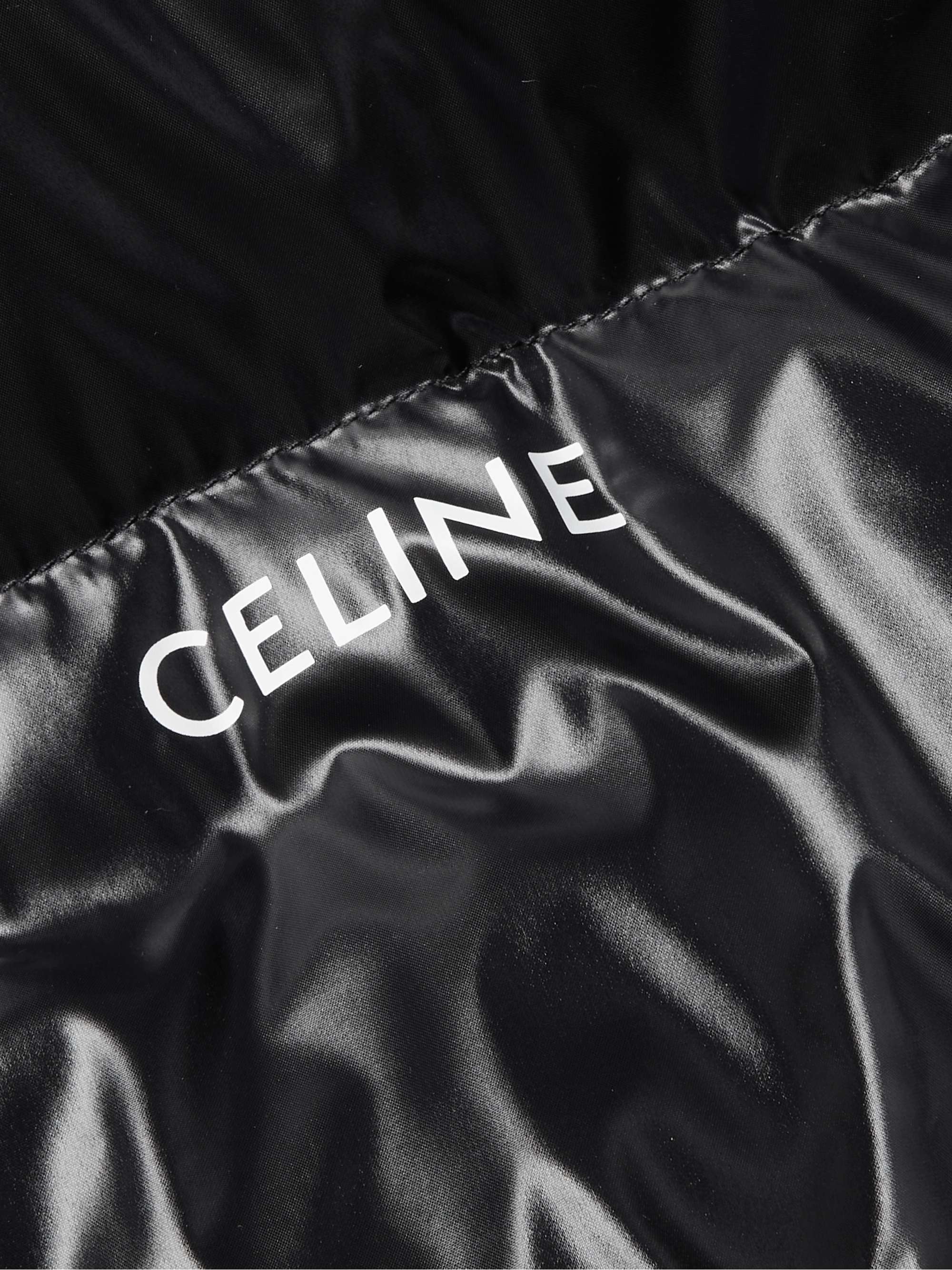 CELINE HOMME Logo-Print Quilted Glossed-Shell Down Jacket