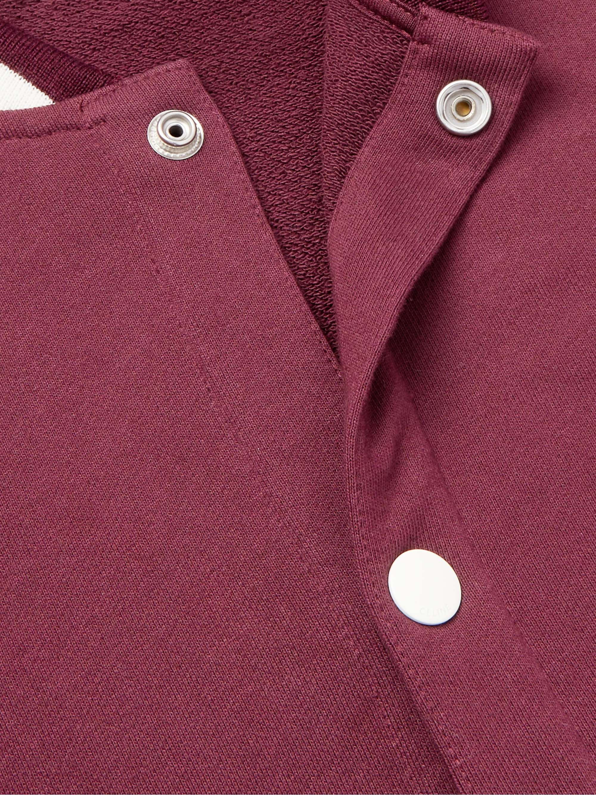 CELINE HOMME Logo-Appliquéd Cotton-Jersey Varsity Jacket