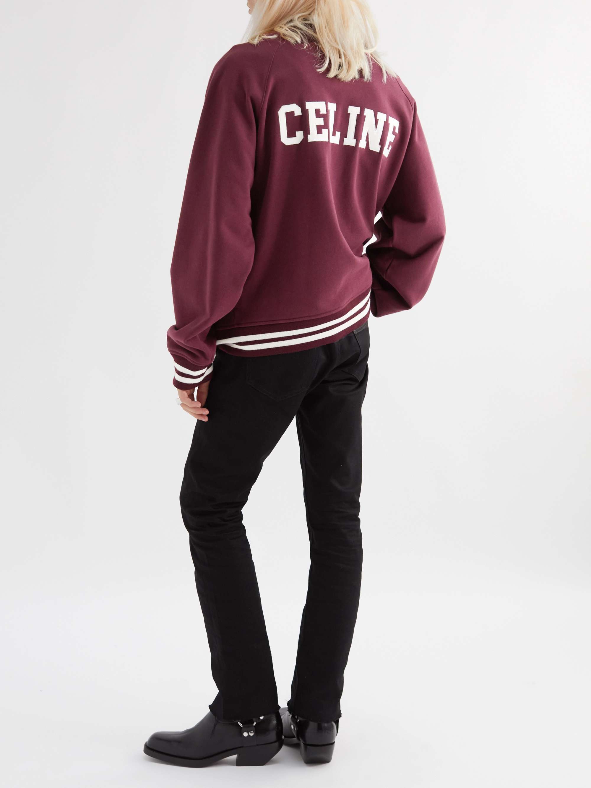 CELINE HOMME Jackson Logo-Appliquéd Wool-Blend Varsity Jacket for