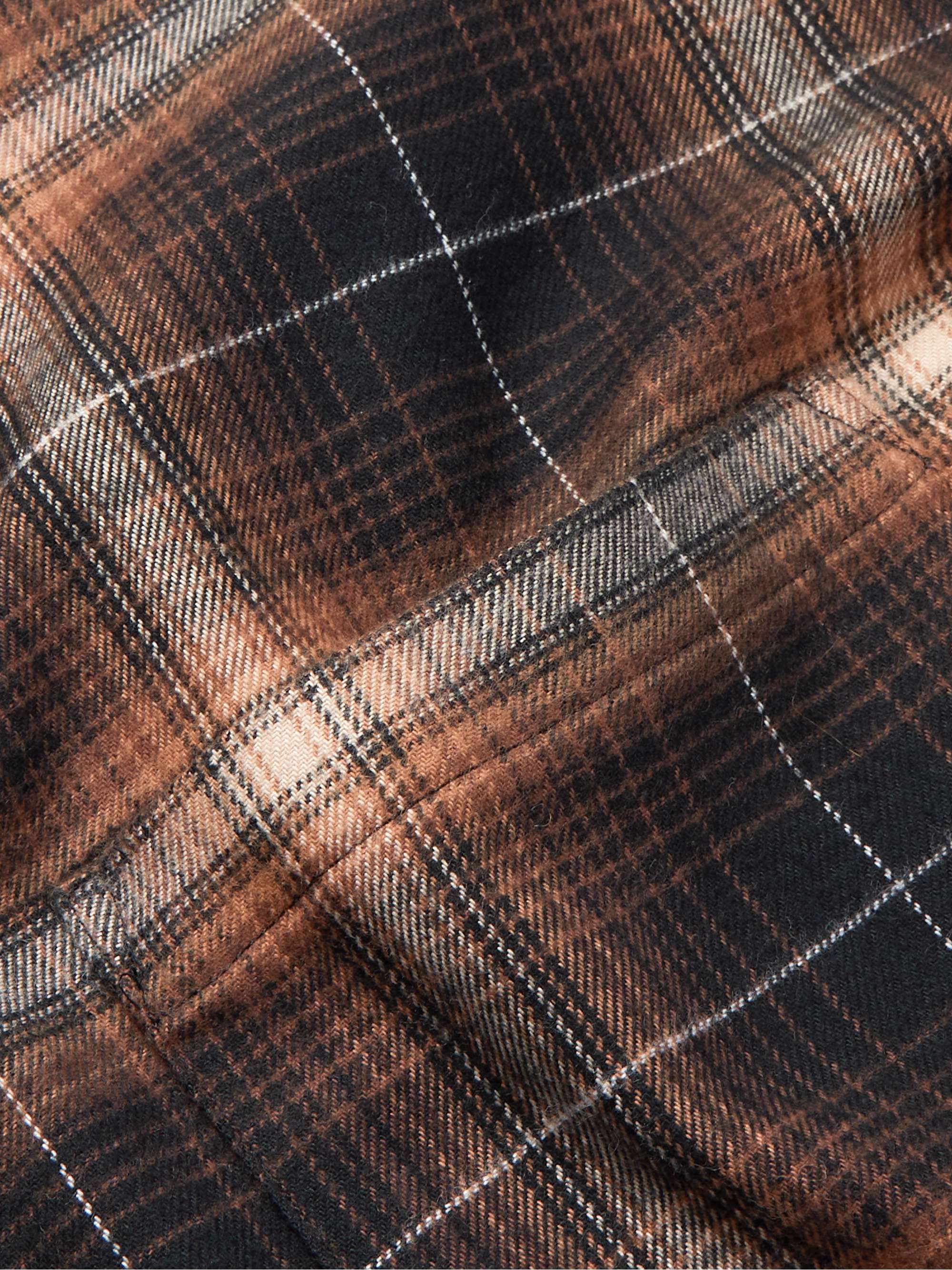 CELINE HOMME Checked Cotton-Flannel Shirt