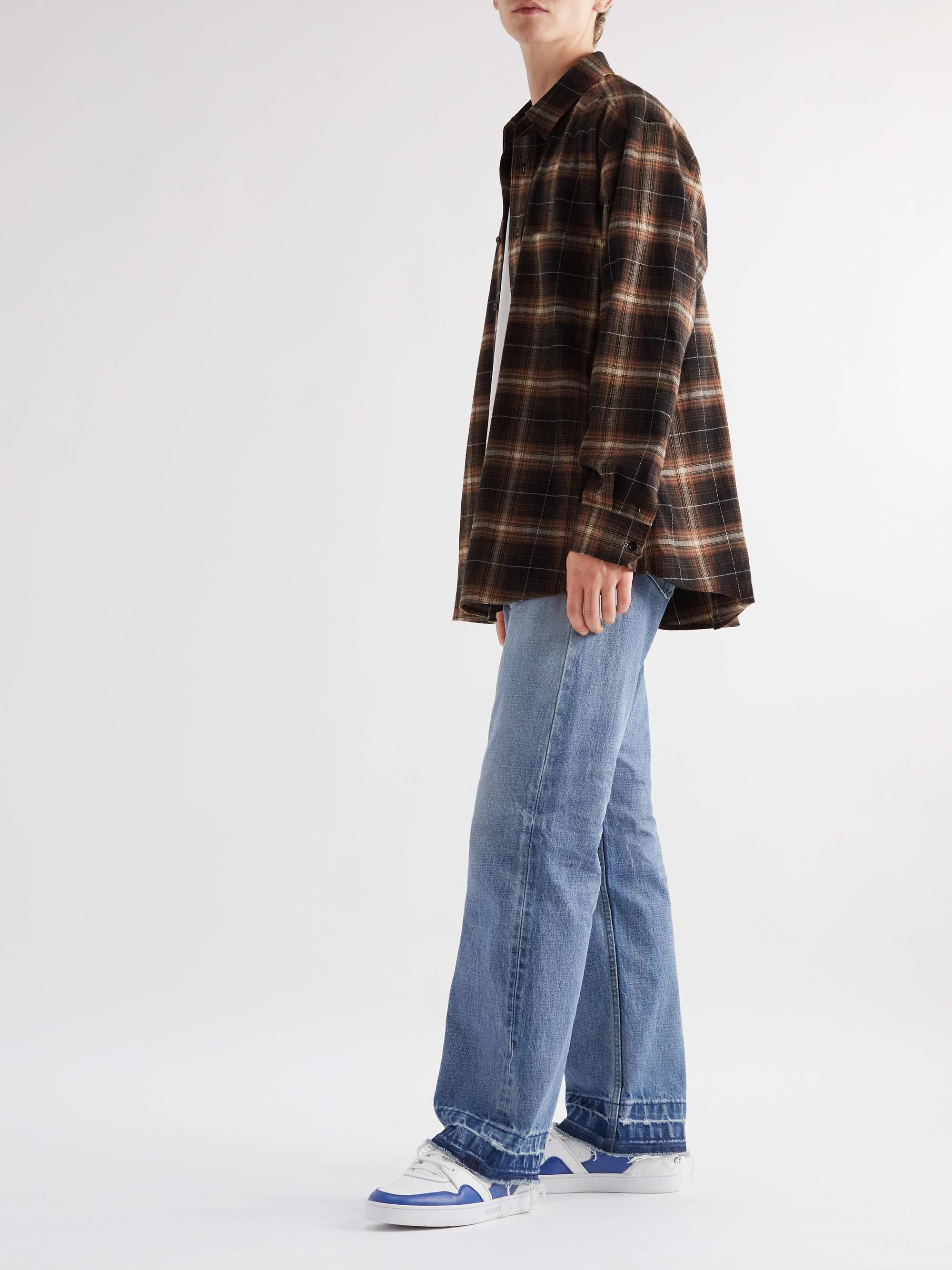 Celine red plaid shirt