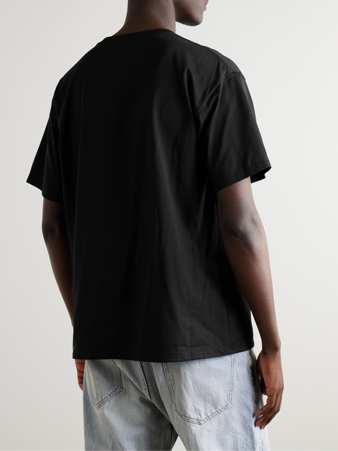 Celine Logo-print Cotton-jersey T-shirt In Black