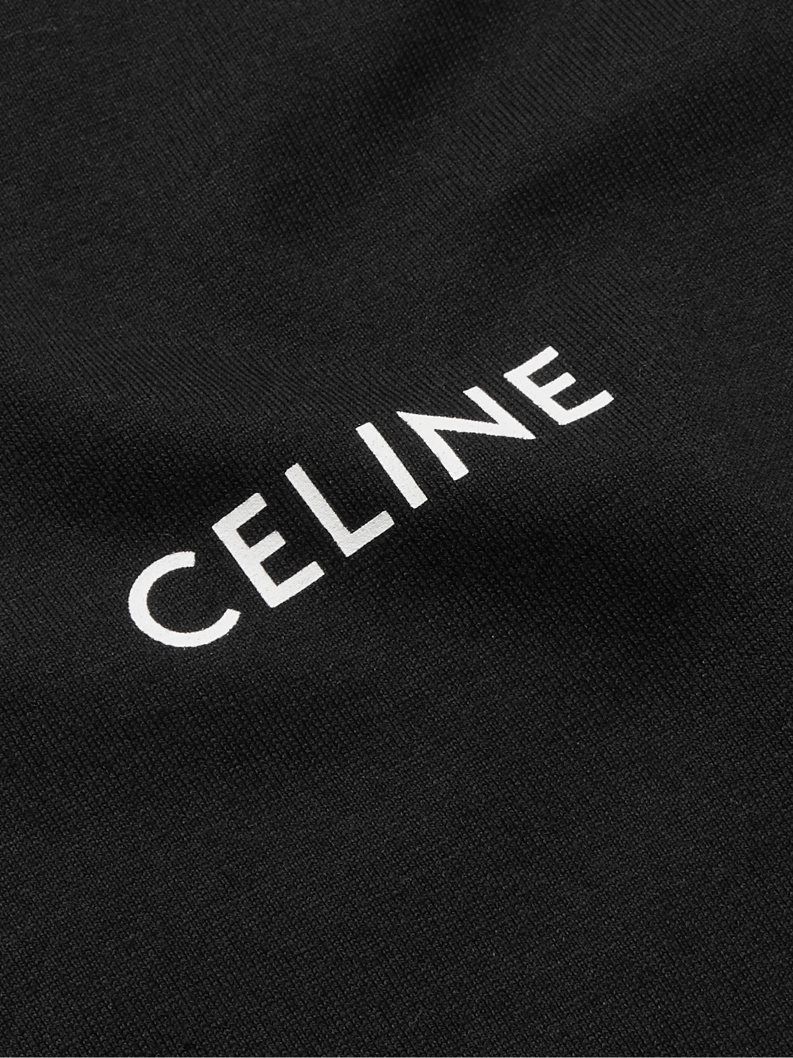Celine Logo-print Cotton-jersey T-shirt In Black