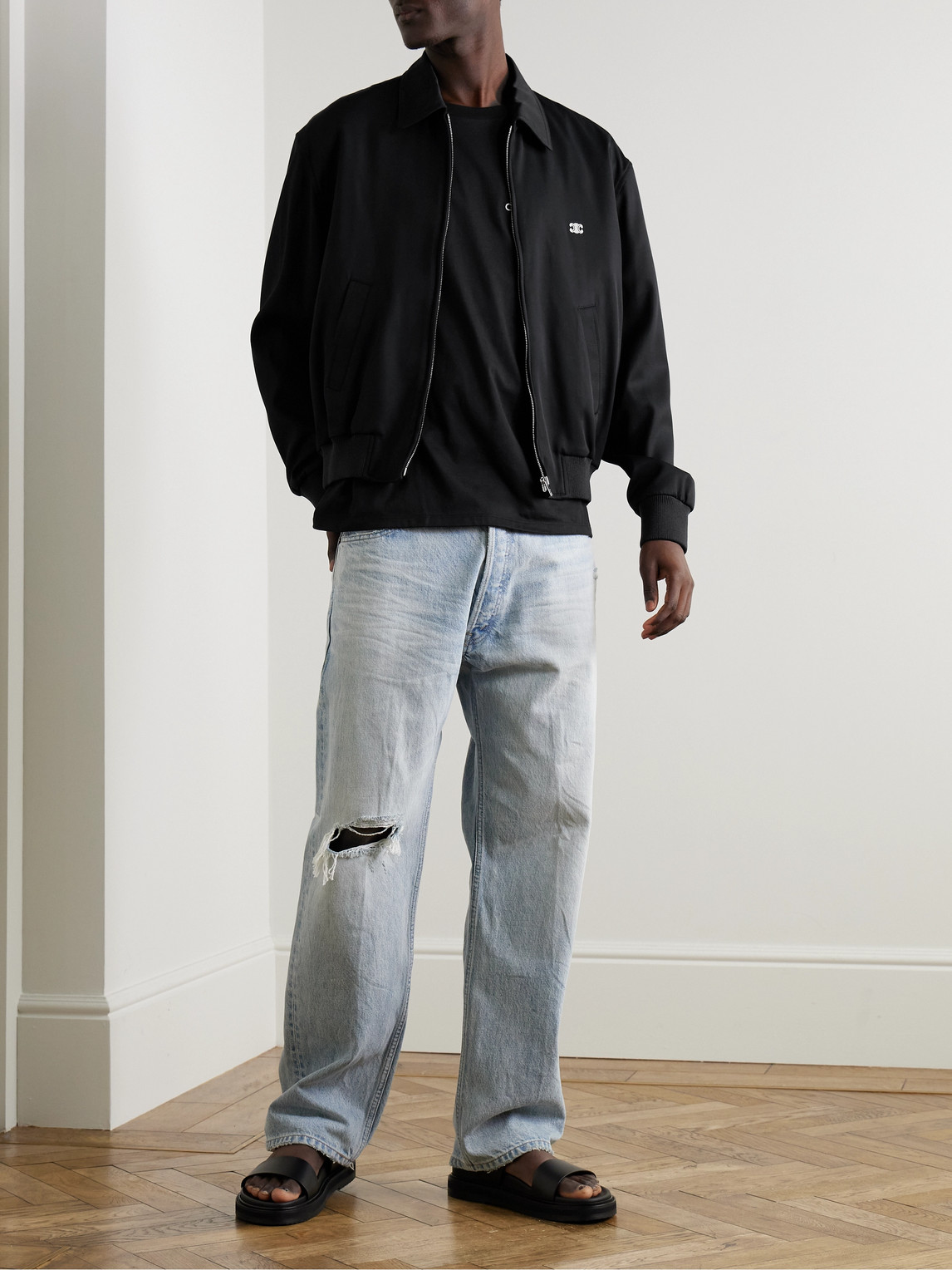 Celine Logo-print Cotton-jersey T-shirt In Black