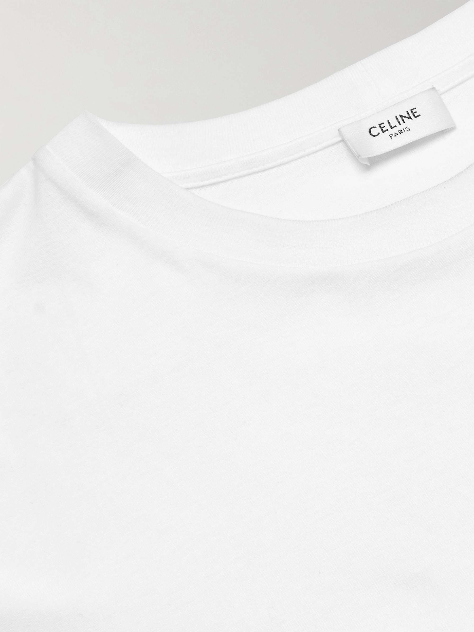 CELINE HOMME Logo-Embroidered Cotton-Jersey T-Shirt