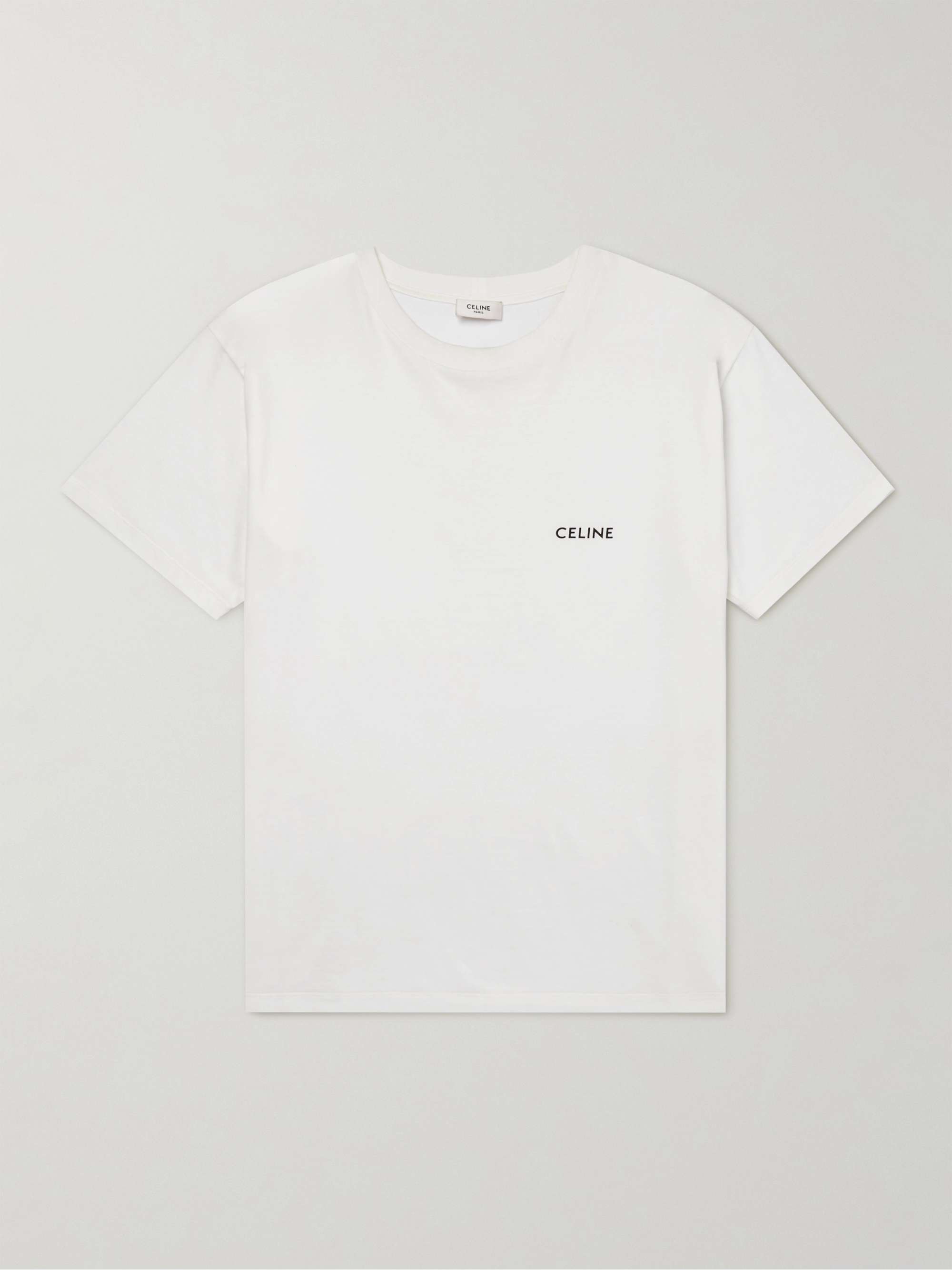 CELINE HOMME Logo-Embroidered Cotton-Jersey T-Shirt for Men | MR PORTER