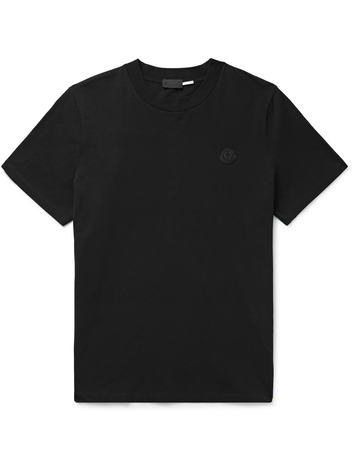 Moncler Logo-appliquéd Printed Cotton-jersey T-shirt In Black