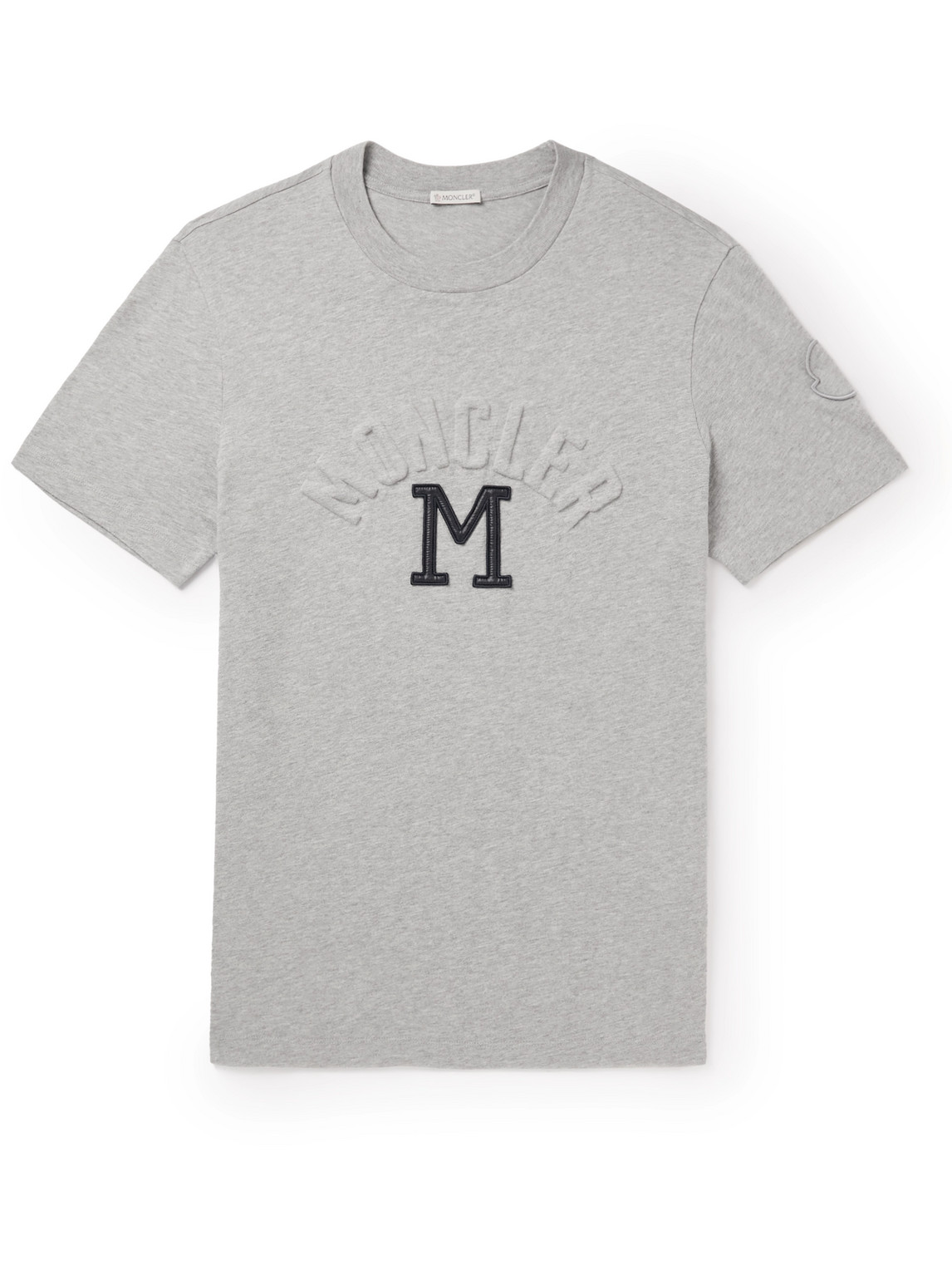 Moncler Logo-appliquéd Cotton-jersey T-shirt In Gray