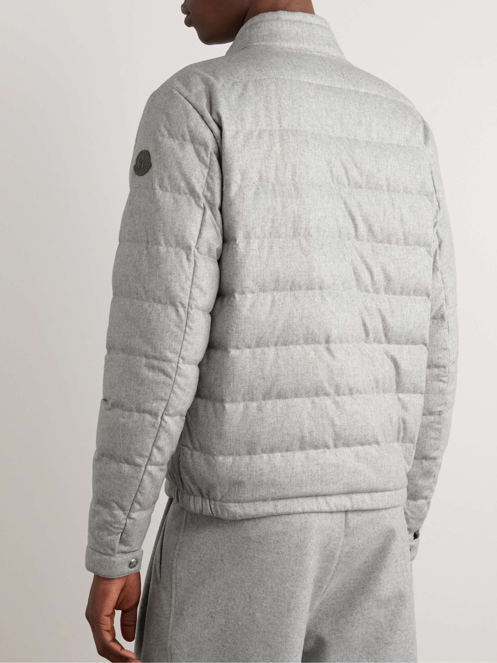 MONCLER Acorus Logo-Appliquéd Quilted Flannel Down Jacket