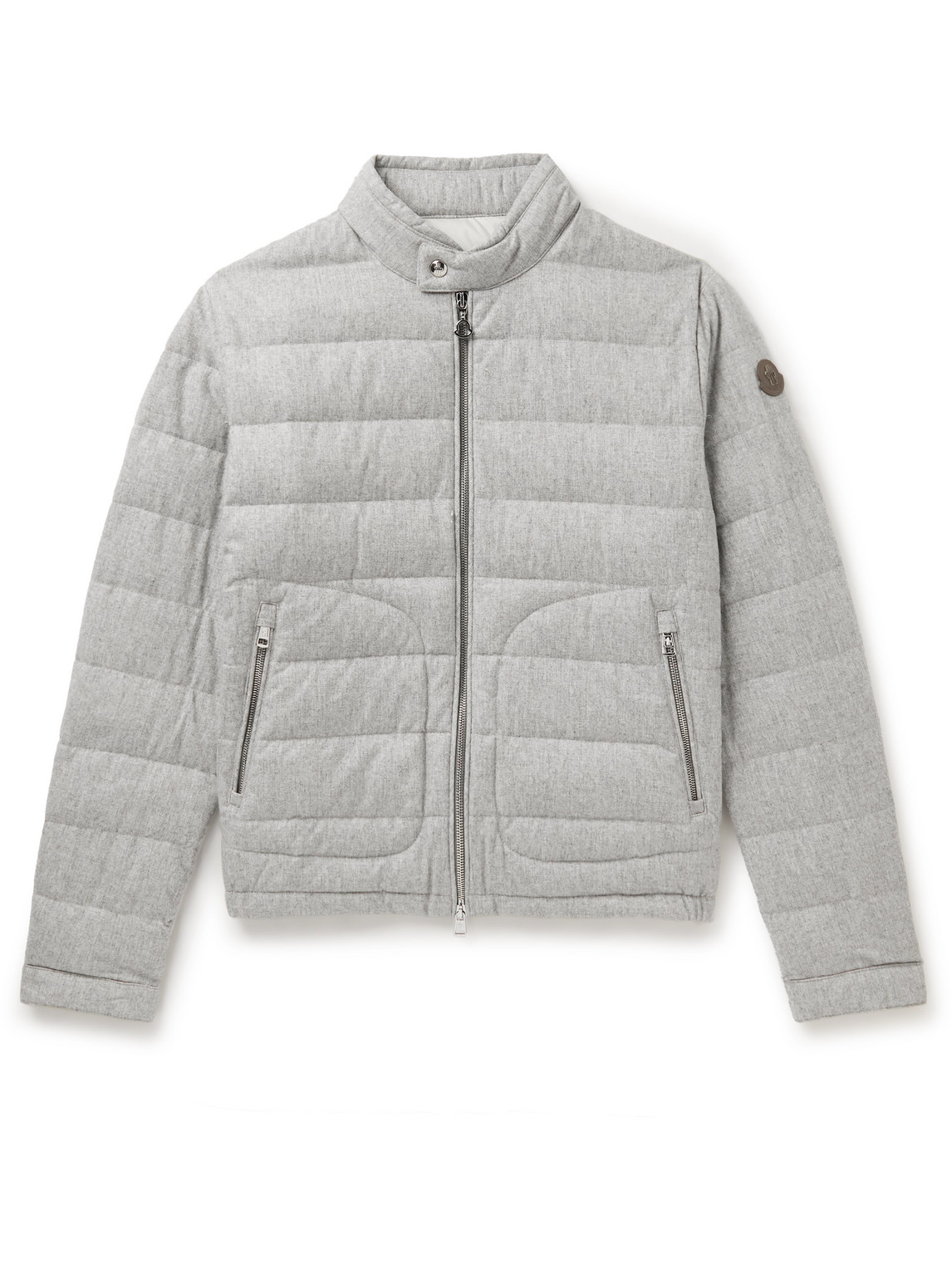 Moncler Acorus Logo-patch Padded Jacket In Gray