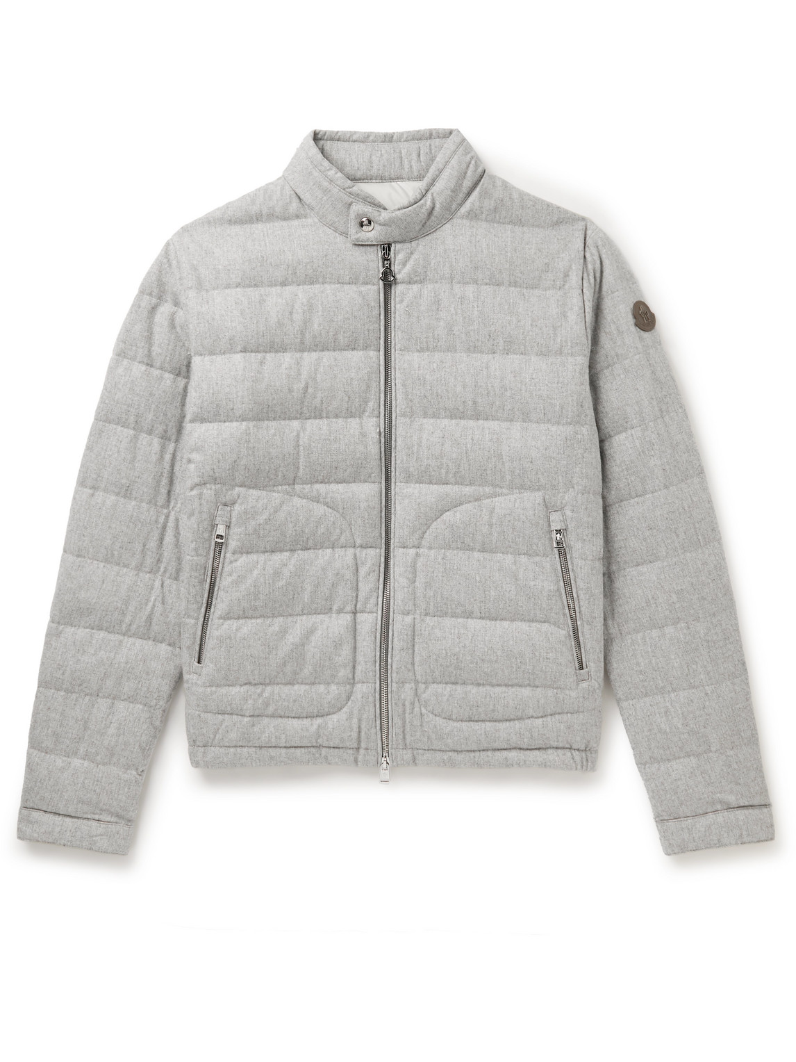 Moncler Acorus Logo-patch Padded Jacket In Grey