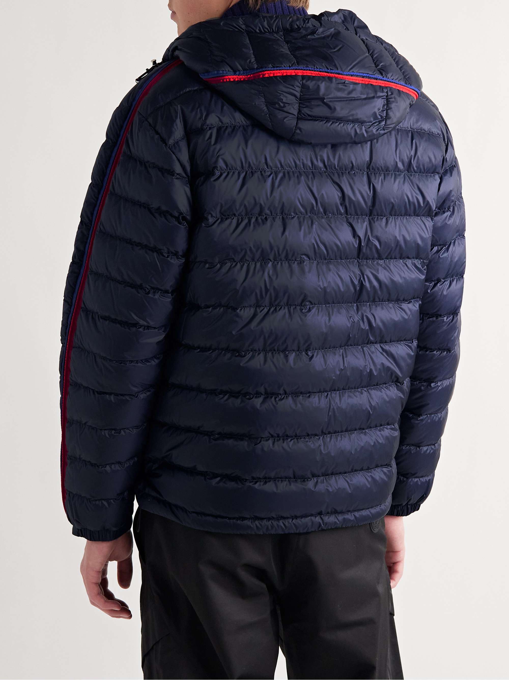 MONCLER Agout Striped Quilted Shell Down Jacket