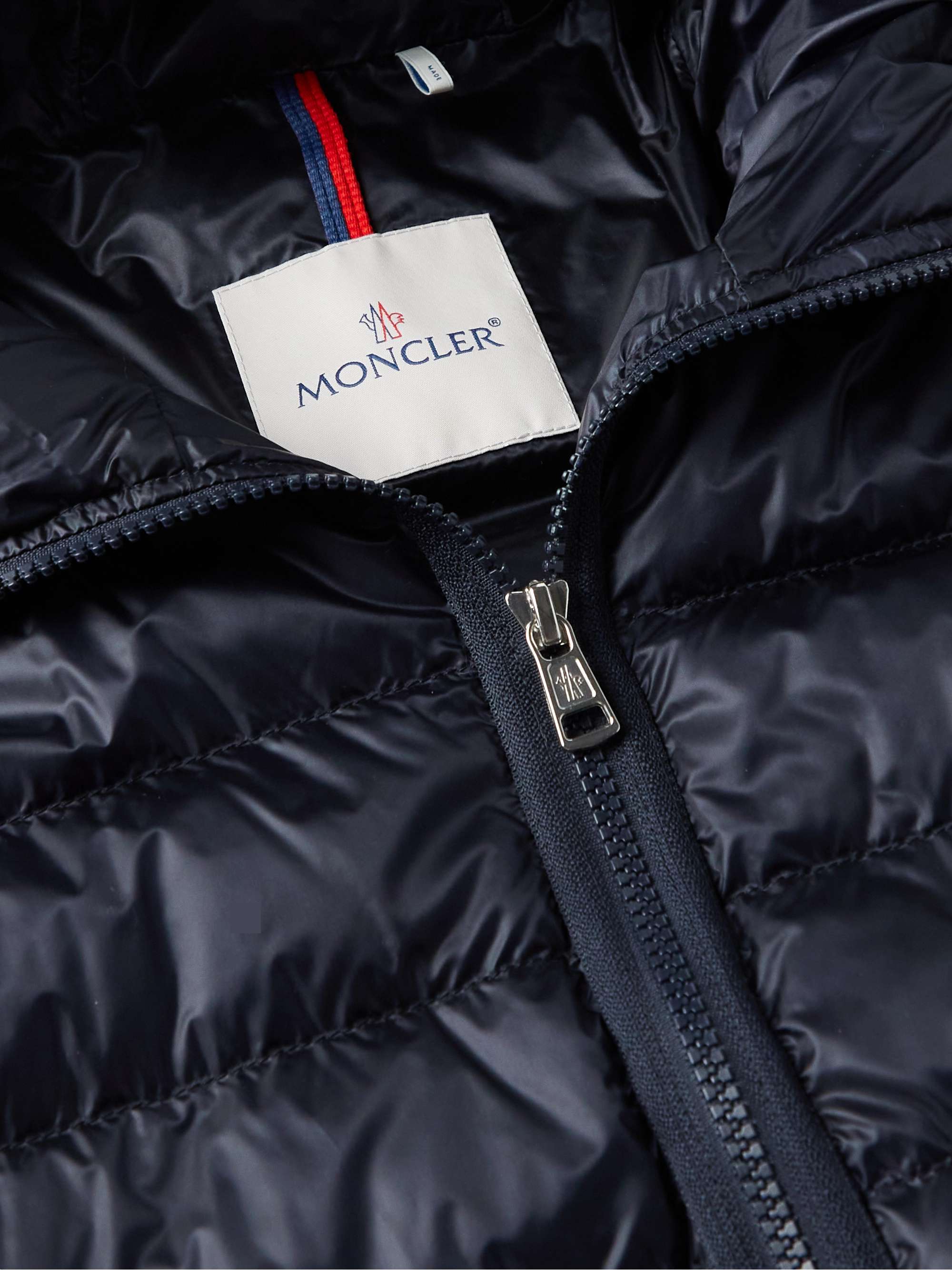 MONCLER Agout Striped Quilted Shell Down Jacket