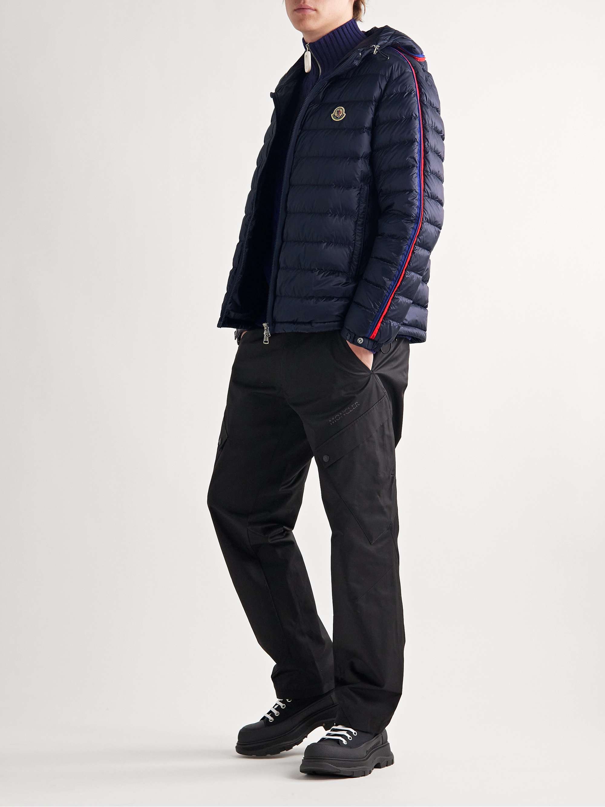 MONCLER Agout Striped Quilted Shell Down Jacket