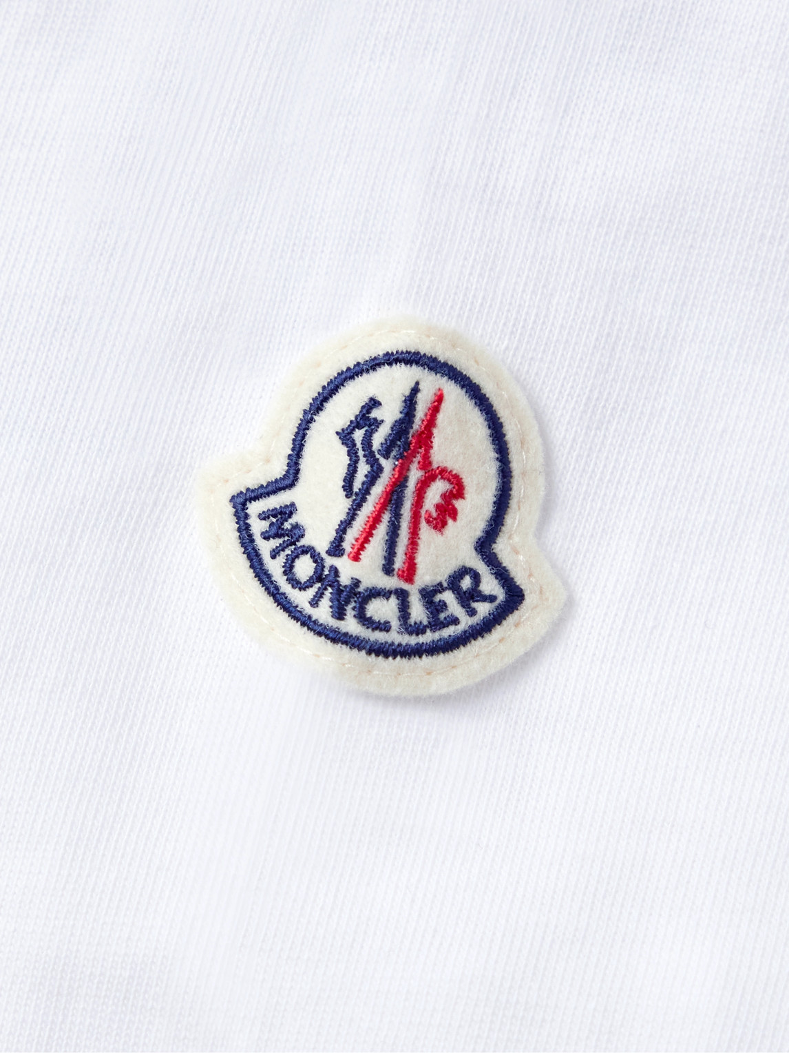 Moncler Logo-embroidered Cotton-jersey T-shirt In White
