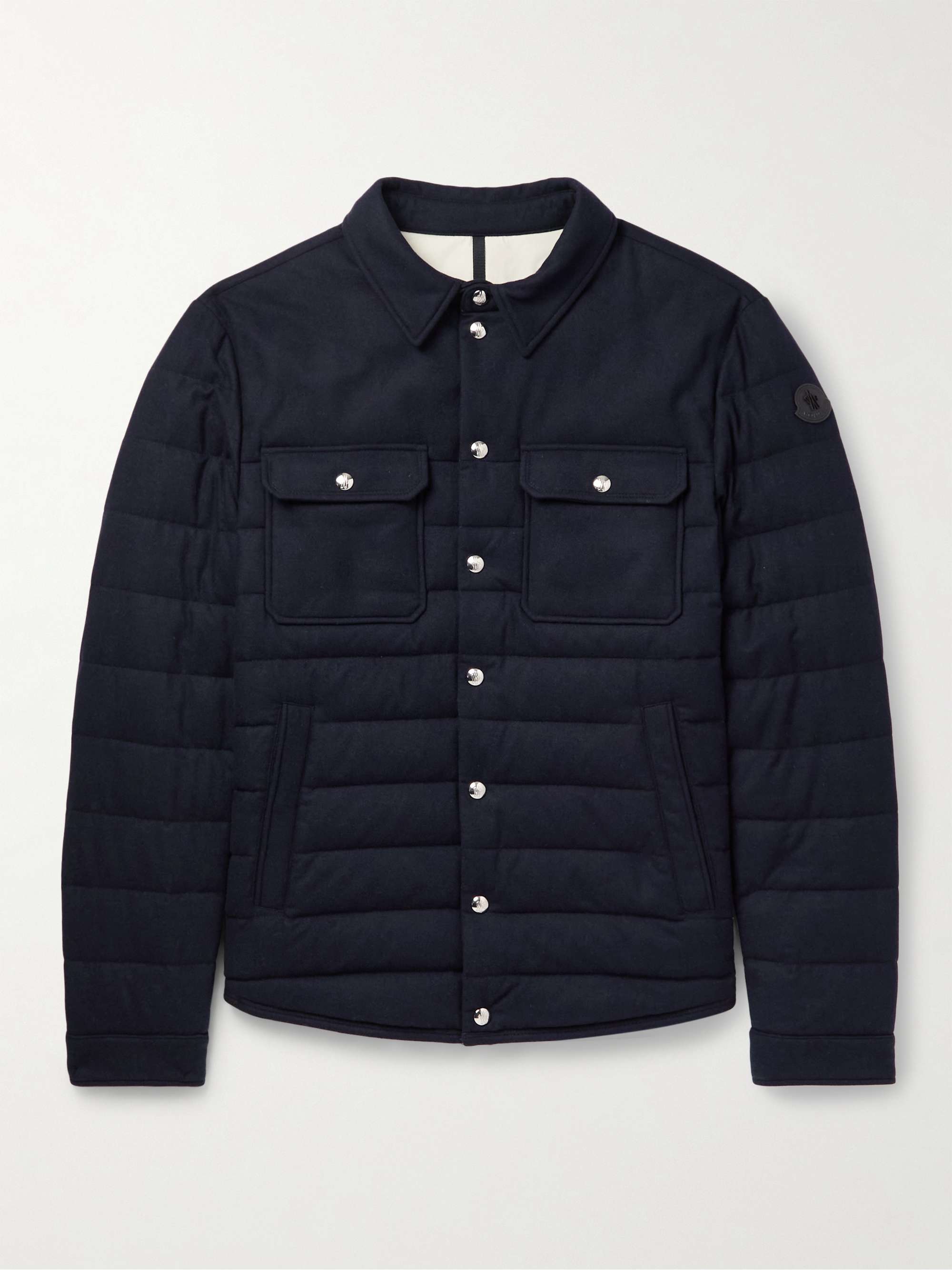 MONCLER Logo-Appliquéd Leather-Trimmed Quilted Cotton-Corduroy Down Jacket  for Men