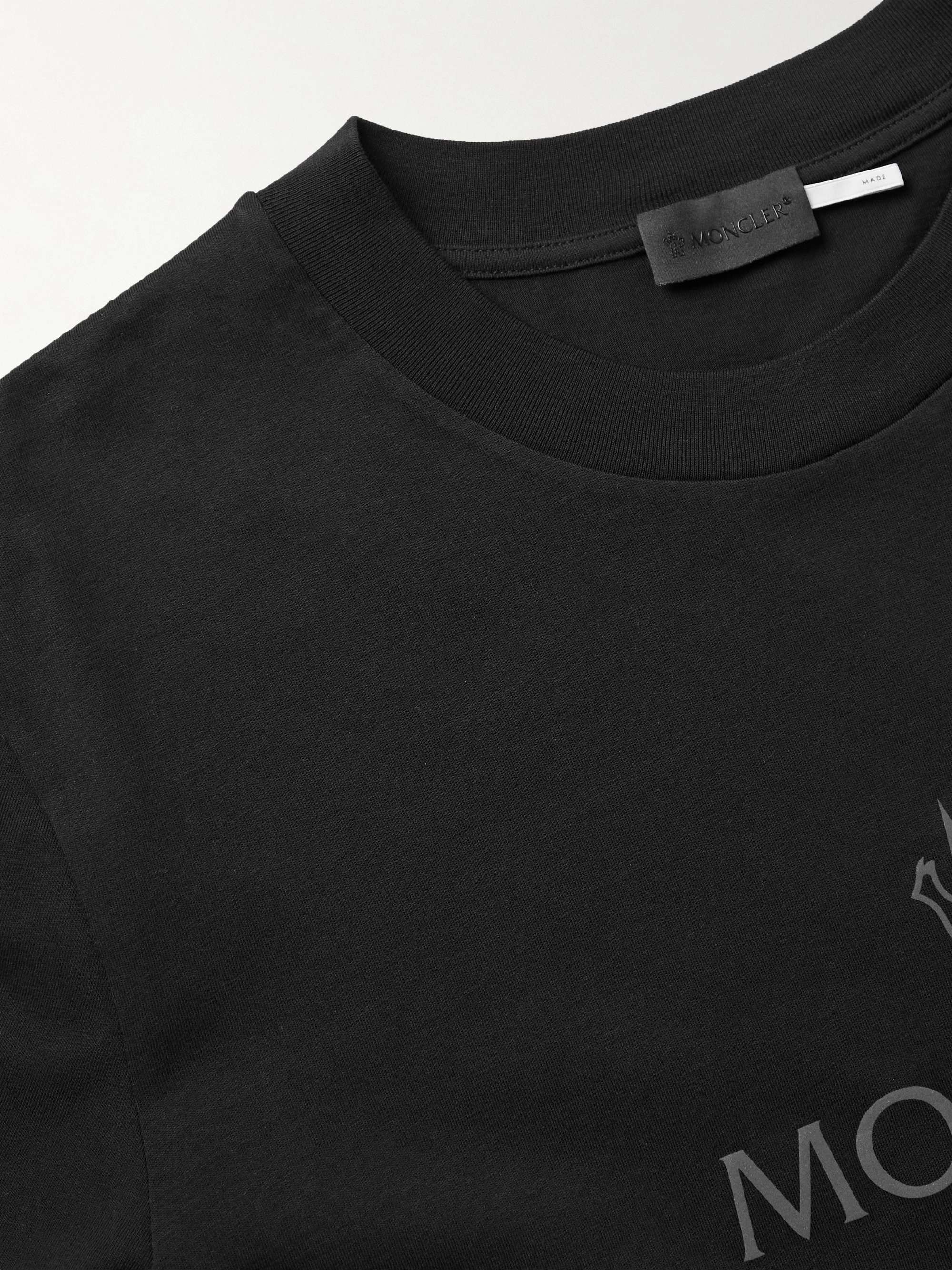 MONCLER Mesh-Trimmed Logo-Print Cotton-Jersey T-Shirt