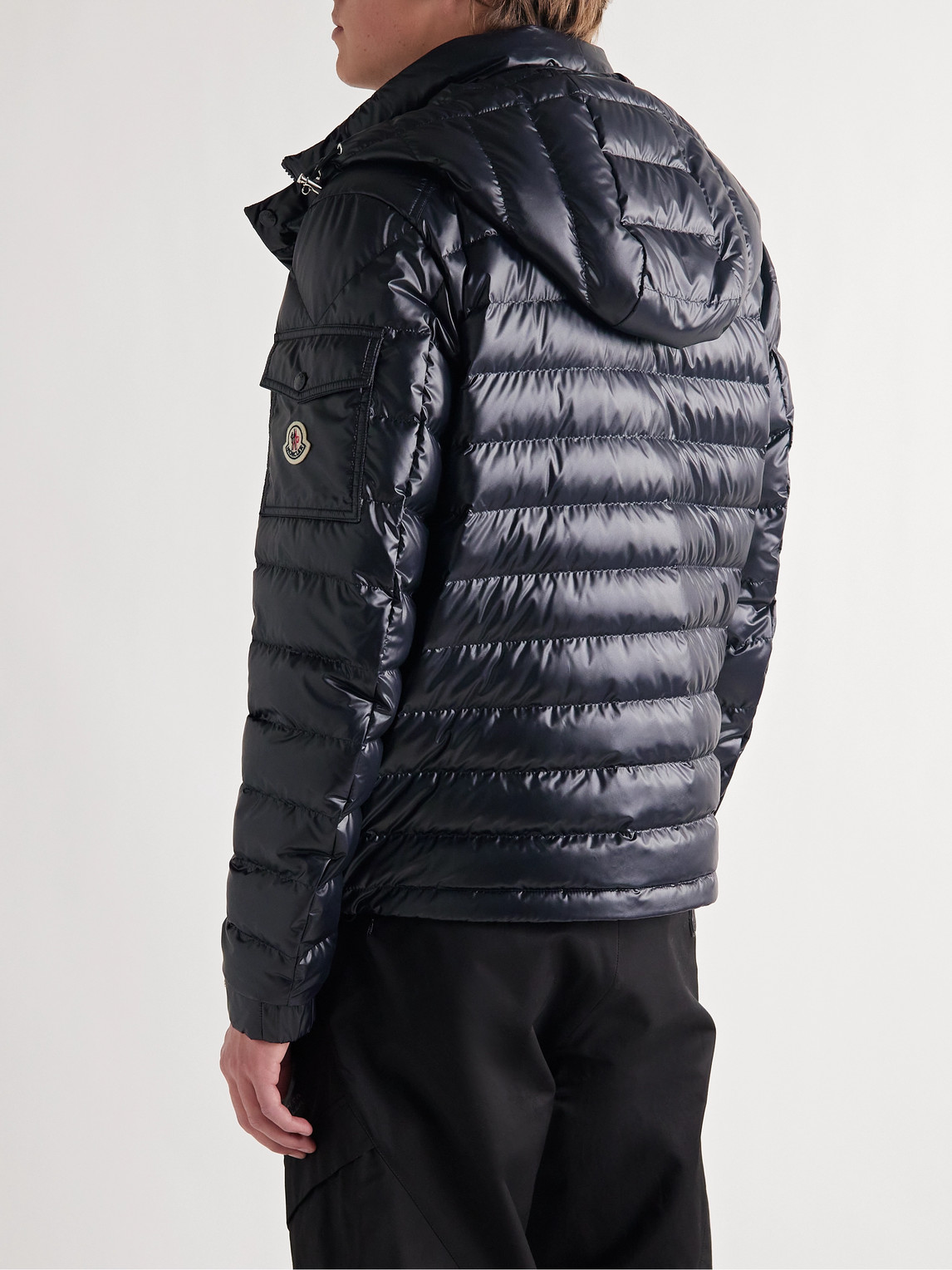 Shop Moncler Lauros Hooded Quilted Shell Down Jacket In Blue