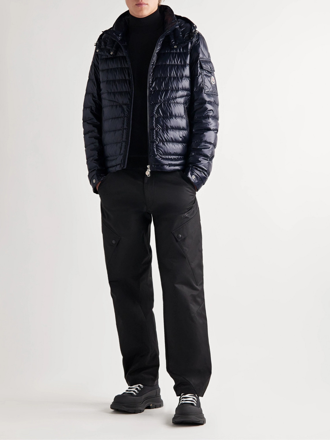 Shop Moncler Lauros Hooded Quilted Shell Down Jacket In Blue