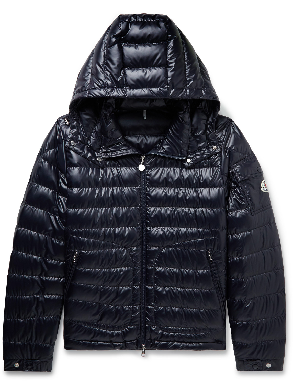 Shop Moncler Lauros Hooded Quilted Shell Down Jacket In Blue