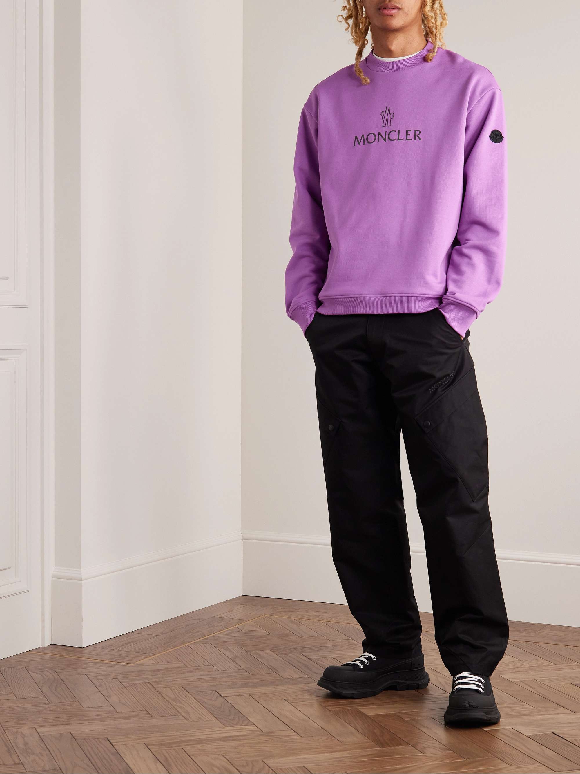 MONCLER Logo-Print Cotton-Jersey Sweatshirt
