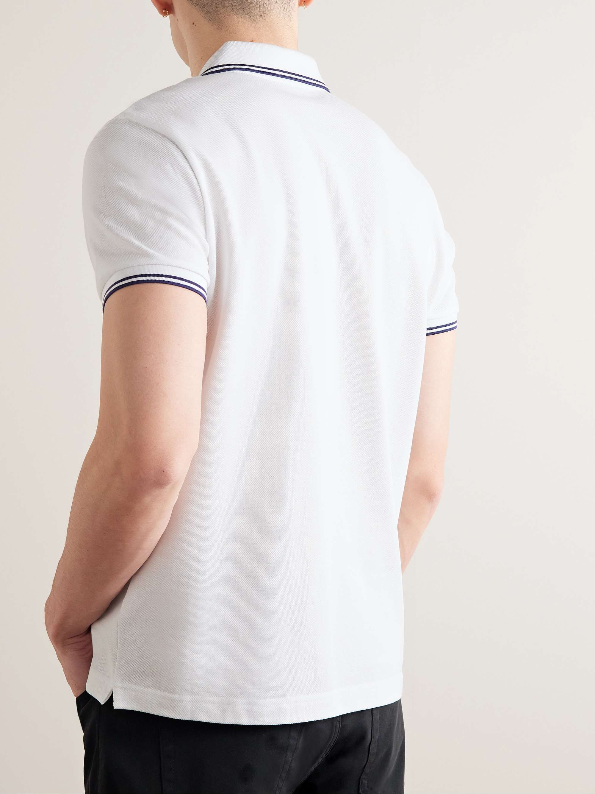 MONCLER Logo-Appliquéd Cotton-Piqué Polo Shirt
