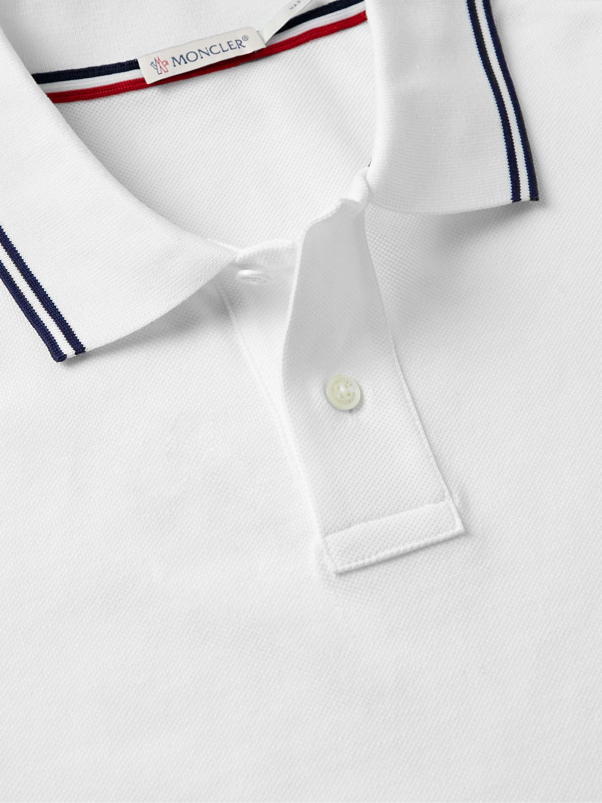 MONCLER Logo-Appliquéd Cotton-Piqué Polo Shirt