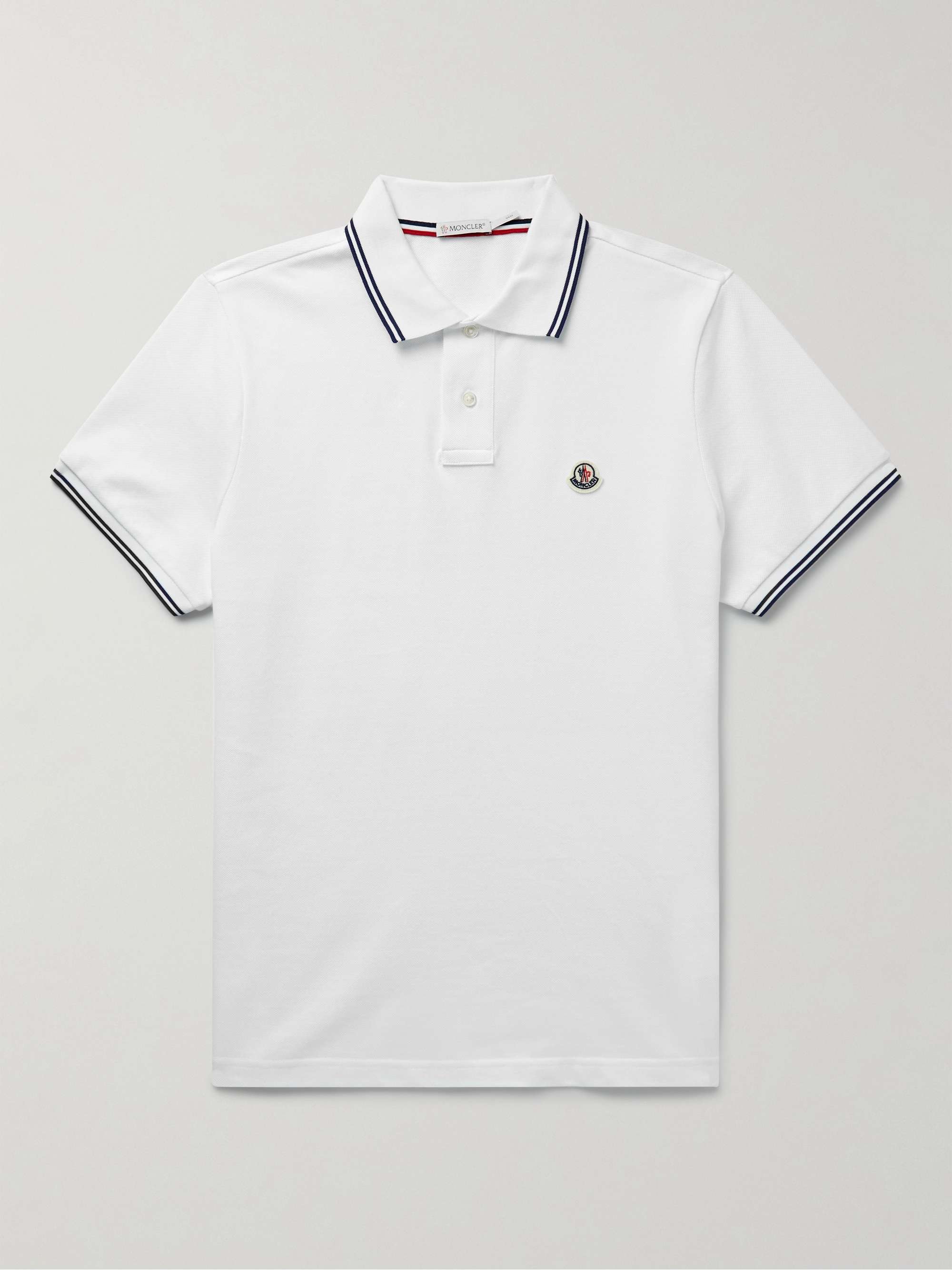 MONCLER Logo-Appliquéd Cotton-Piqué Polo Shirt for Men | MR PORTER